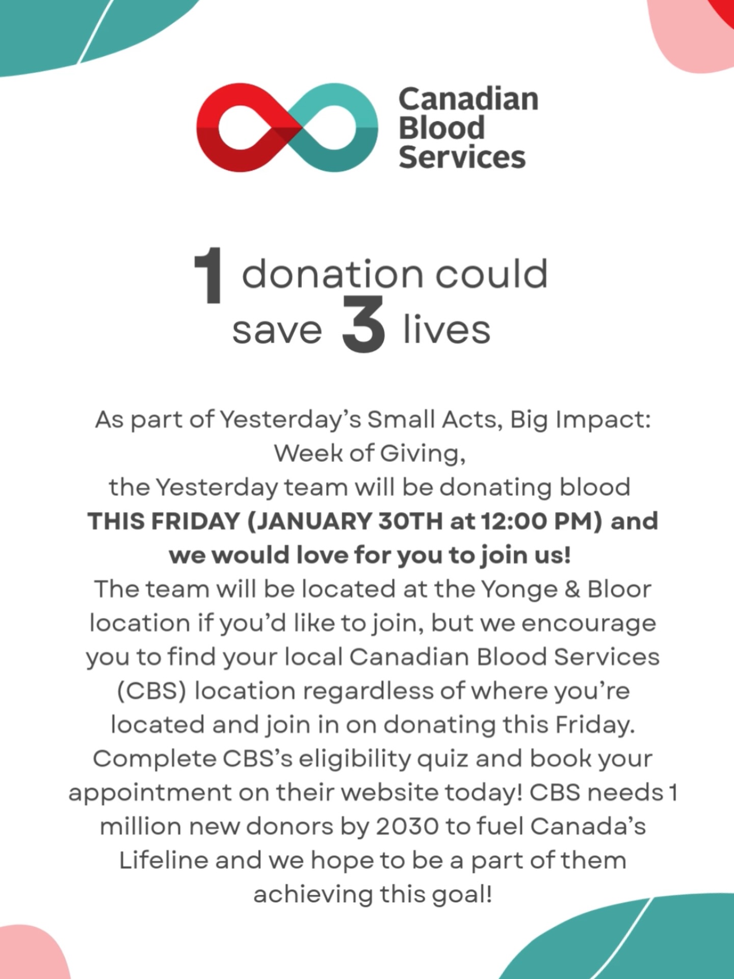 Day Four of Yesterday’s Week of Giving 💛
Small Acts. Big Impact.
Come join us tomorrow! @canadaslifeline ❤️
