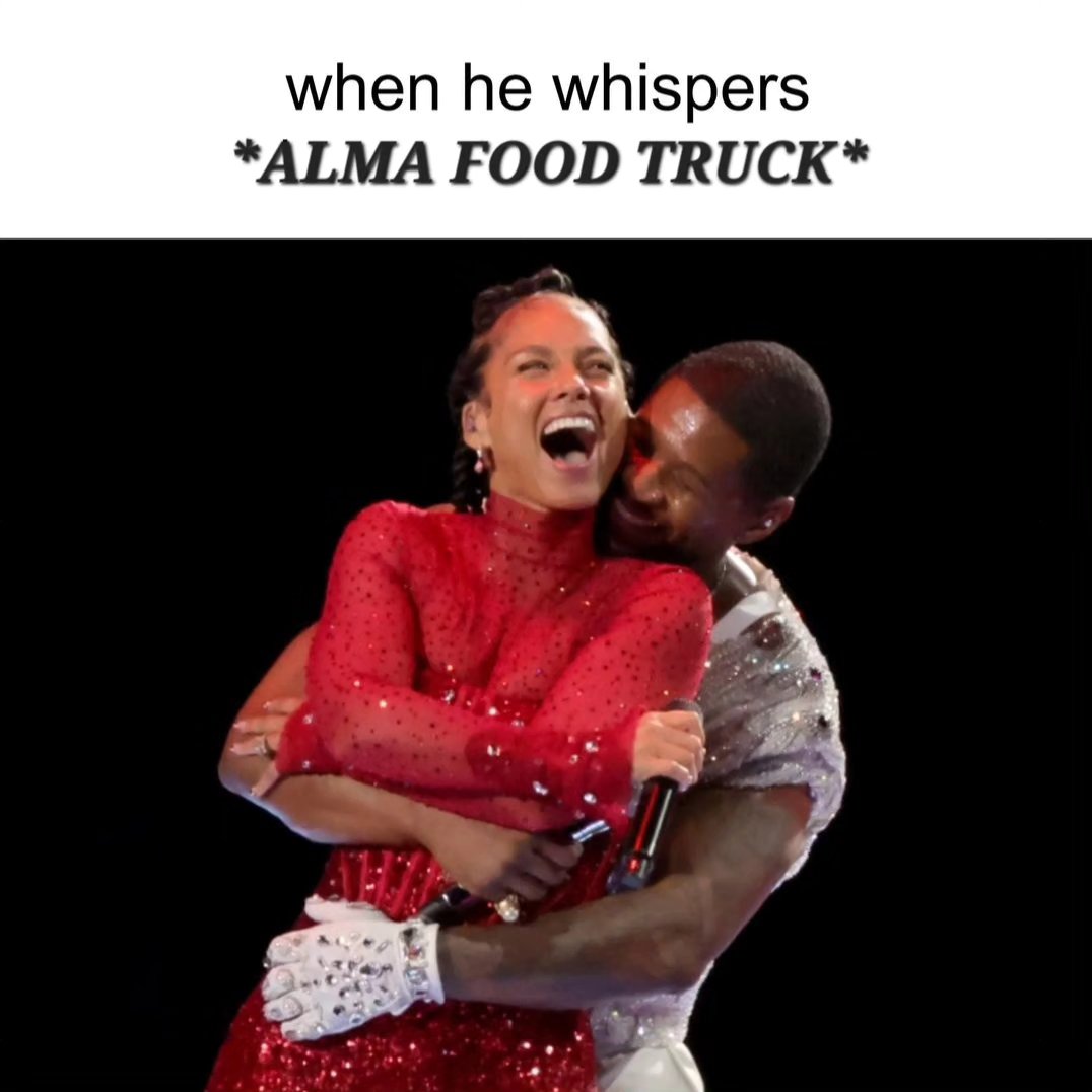 When he whispers *ALMA FOOD TRUCK*, you know he's a keeper. 😍
Whether you're looking for a date night idea, a quick bite, or a catering service, we've got you covered. Visit our website www.eatalmafusion.com to see our menu and locations.