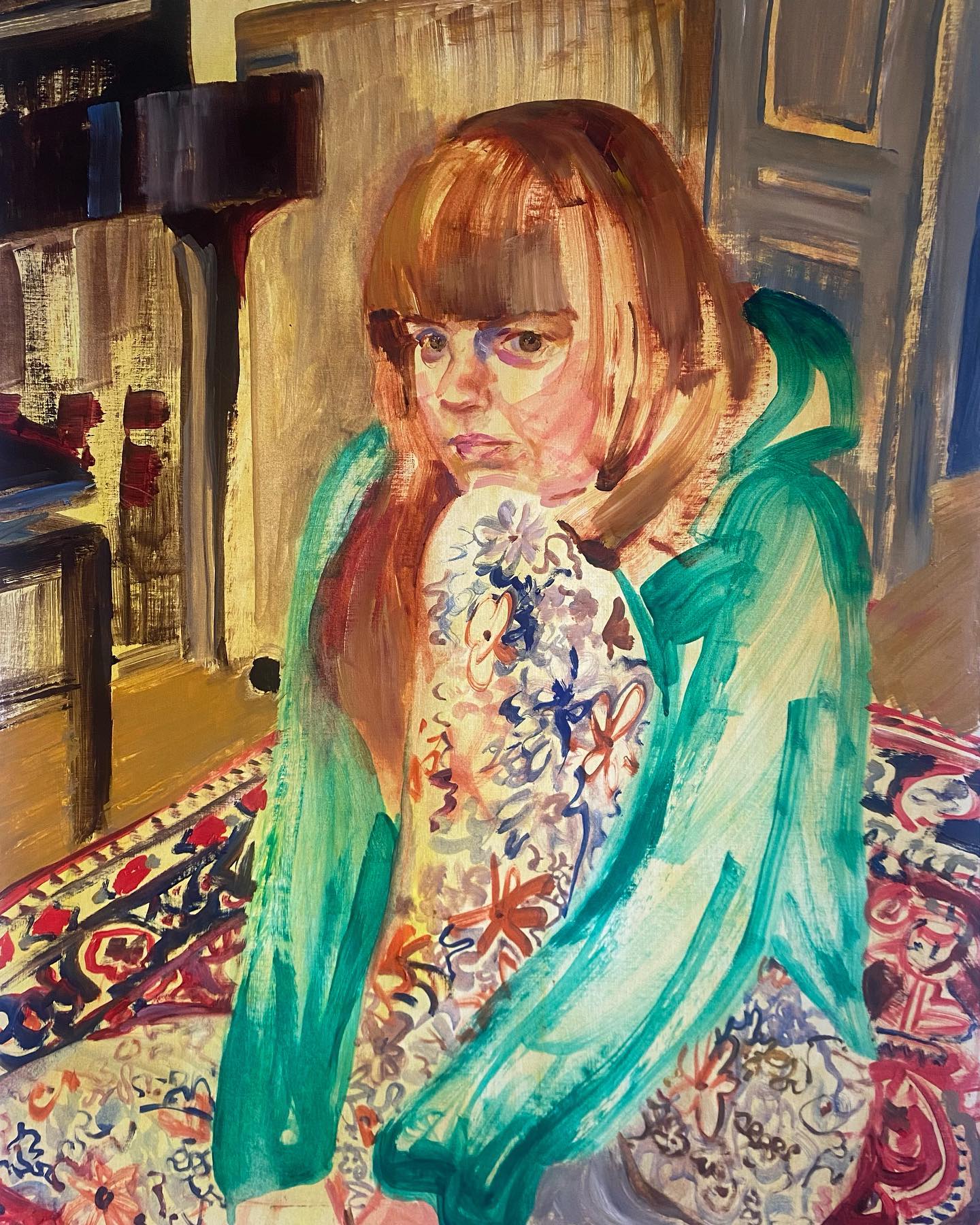 You might’ve noticed some changes in my recent works. I discovered my passion for interior and find it so interesting to see how the background and environment become one with my main subject; the person.
The surrounding says a lot about the person on my paintings as the space is filled by its presence and aura. Together they form a unity.
Lola. 65x50 cm, oil on paper.
#art #painting #interiorpainting #portrait #girl #artcollector #loveart #portret #posinggirl #carpet #pianopainting #artistsoninstagram #amsterdamart #artoftheday #amsterdampainter #liliehsia