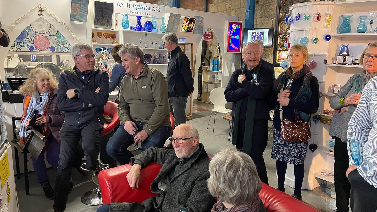 Blue Badge Tourist Guides enjoying an evening of entertainment, excellent food and glass blowing demonstrations at Bath Aqua Glass @bathaquaglass @brilliantbath