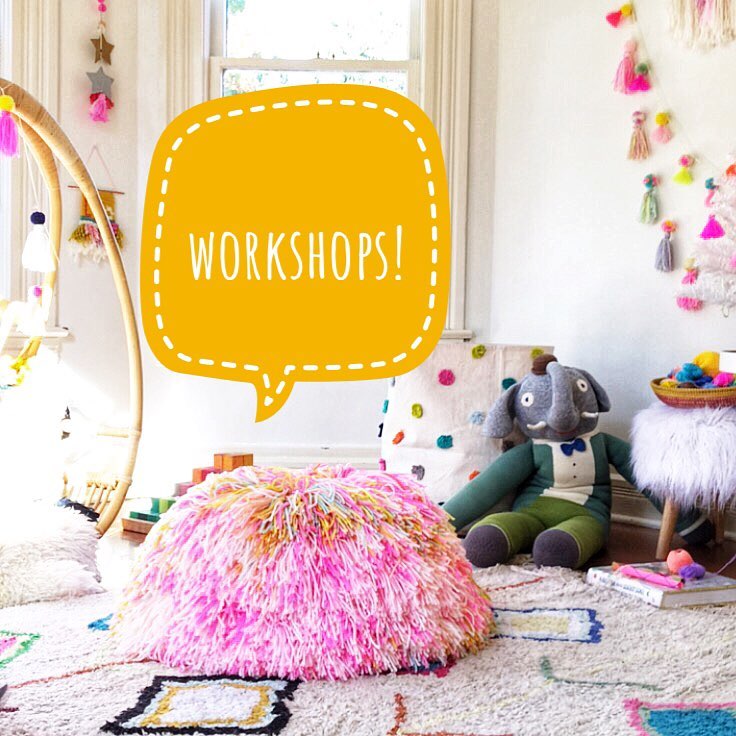You know we offer workshops right???? Make your own..... DIY Pom pouf magic! We bring the giant looms and heaps of yarns! If you’re interested in hosting a fun interactive workshop, email us!