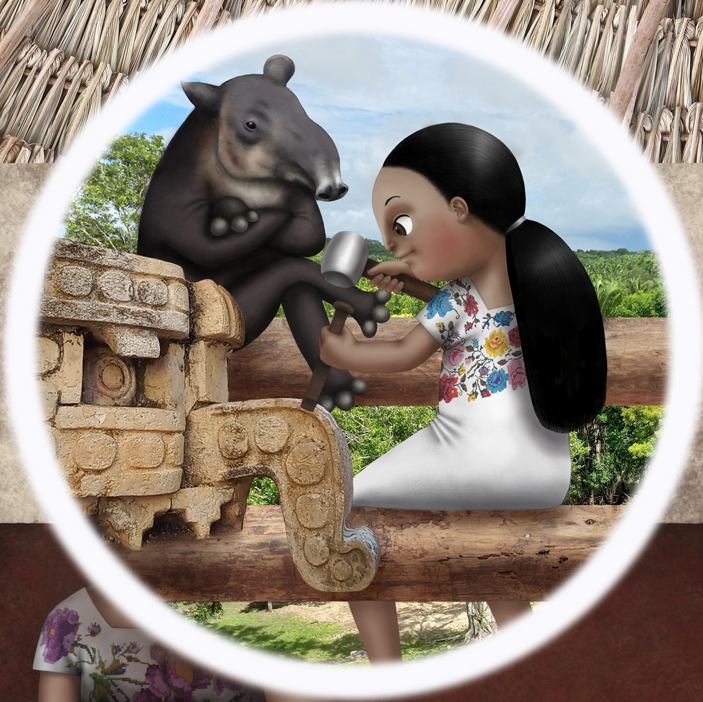 Detalle de ilustración de cuento infantil en lengua Maaya T'aan y Español
Detail of illustration of children's story in Maaya T'aan and Spanish language
#lenguamaya #idiomamaya #culturamaya #ilustracion #cuentoinfantil #cuentoinfantililustrado #childrenillustration #ilustracioninfantil #digitalillustration #ilustraciondigital #childrenbookillustration #tapir #rutapuuc