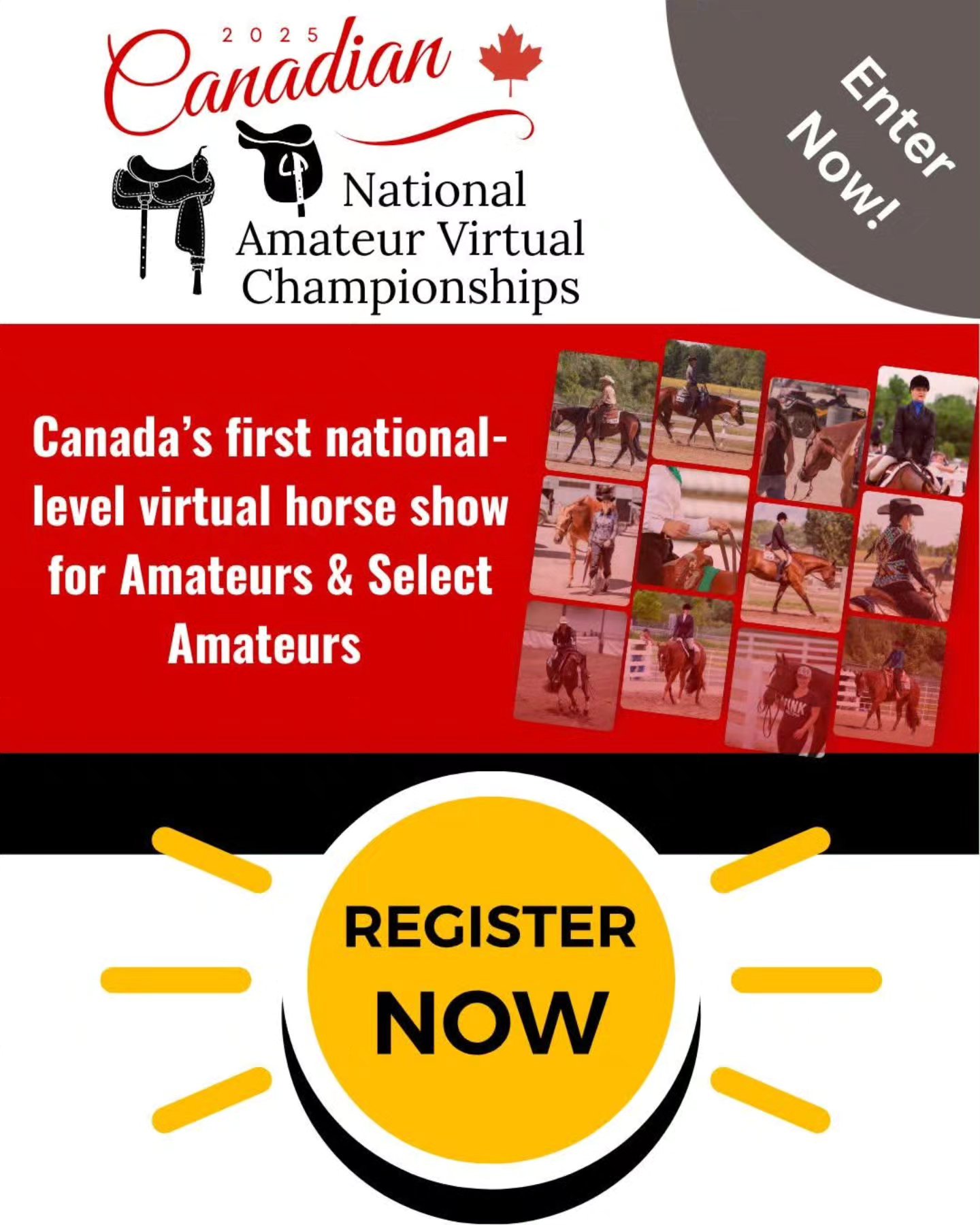 π₯³ We are thrilled to partner with the Canadian Quarter Horse Association in hosting this special event! Get your entries in now, and we look forward to seeing you in the virtual show ring!! π
π¨π¦π΄ Entries are NOW OPEN for the 2025 CQHA Canadian National Amateur Virtual Championship! π¨π¦π΄
Whether you're riding from the prairies or the Maritimes, this is your chance to compete nationallyβwithout ever leaving your home arena.
β
No travel
β
No stabling fees
β
Just you, your horse, and your shot at a national title.
πΉ Submit your video.
ποΈ Get nationally recognized.
π Be part of something new.
π Enter now: https://www.wildroseshowseries.com/cqha-enter-classes
π Full details at: https://cqha.ca/events/virtual-championships/
#CNAVC2025 #CQHA #VirtualHorseShow #CanadianQuarterHorse #AmateursRideToo #EnterNow #RideFromHome #SupportTheSport #ProudlyCanadian