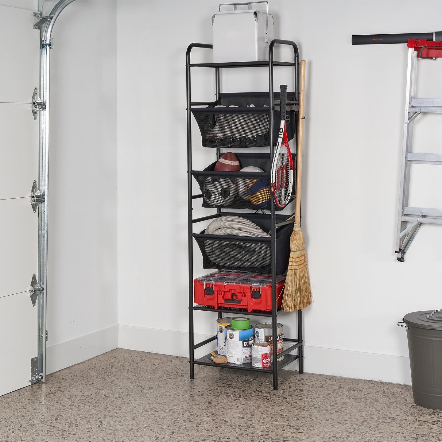 Just in time for garage organizing szn ☝🏻 our new 6-tier vertical organizer gives u versatility to store all all the things in your garage. Available on our website now! 💙