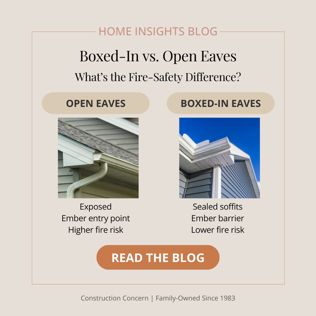 Open eaves vs. boxed-in eaves—what’s the real difference?
🔹 Open eaves = exposed ember entry points
🔹 Boxed-in eaves = sealed soffits + lower fire risk
If you live in a wildfire-prone area, this detail matters more than you think.
🔗 Learn more via the link in our bio.
#FireSafety #OpenVsBoxedEaves #HomeSafety #LAContractor #ConstructionConcern