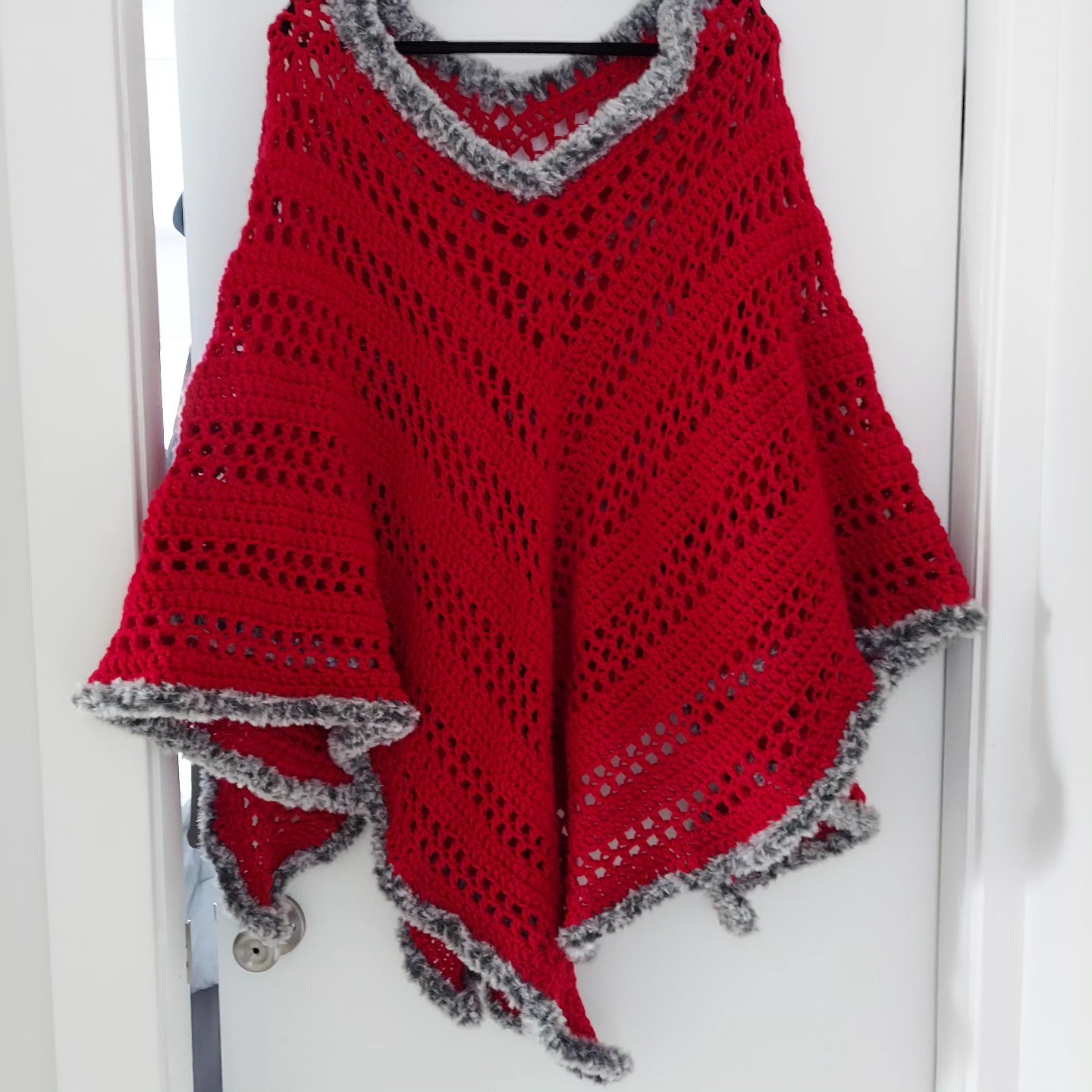 One of my favorite ponchos! The edging is SO FLUFFY!