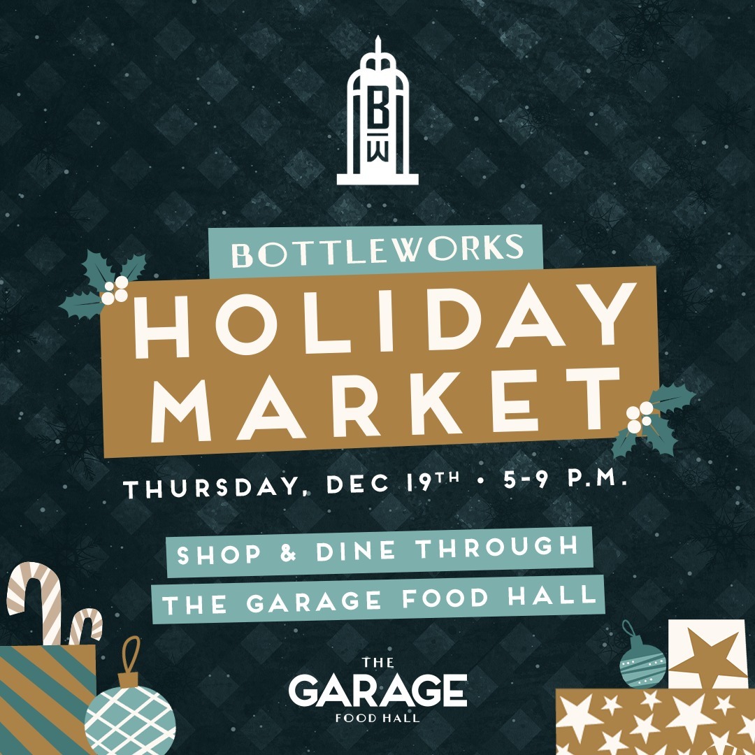 🎄 December is here, and we're ready to spread holiday cheer! Join us on Thursday, December 19th from 5 - 9 p.m. as The Garage Food Hall transforms into a winter wonderland for the return of the Bottleworks Holiday Market ✨
Treat yourself to festive holiday goodies and shop local with pop-up vendors throughout the food hall. From last-minute gifts to stocking stuffers, you’ll find something special for everyone on your list. Plus, enjoy food & drink specials from Garage vendors while soaking up the holiday vibes. 🎁 Skip the stress and make your holiday shopping merry and bright!
Link in bio for all the merry details 🎅