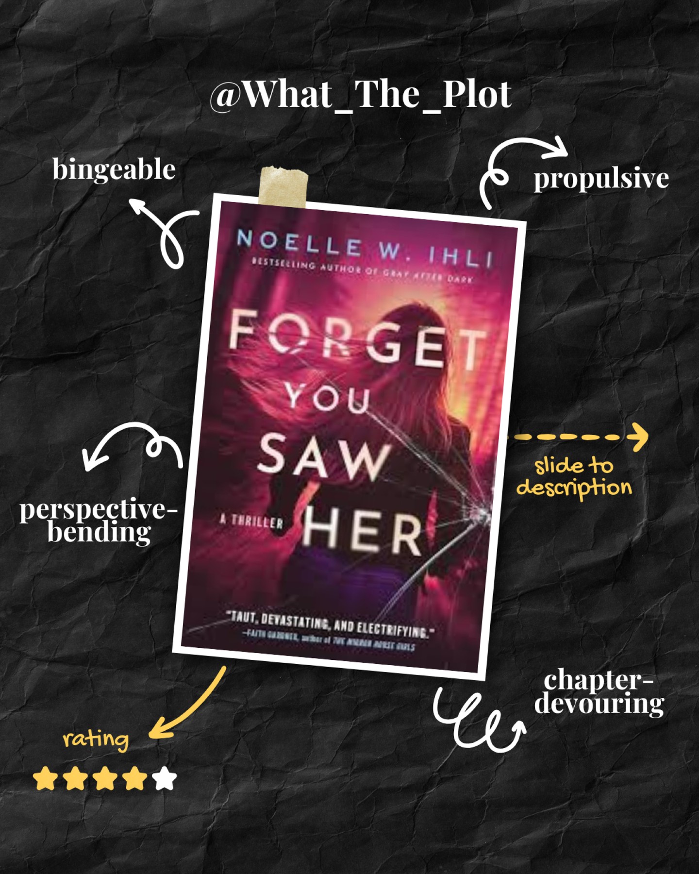 She’s missing. Everyone’s lying. And I couldn’t stop reading. 🕳️🖤
Forget You Saw Her had me second-guessing every character (and my own sanity) from page one—twisty, tense, and so bingeable.
👉 Full spoiler-free review is live on the blog — go read it now (link in bio).
📚 Want your copy? Grab it through my Linktree.
💬 CTA: Have you read it yet? Drop a 🕵️♀️ if it’s on your TBR, or tell me your favorite “wait…WHAT?!” moment (no spoilers!).
#bookstagram #bookreview #bookrecommendations #wtptheblog #getyourcopy