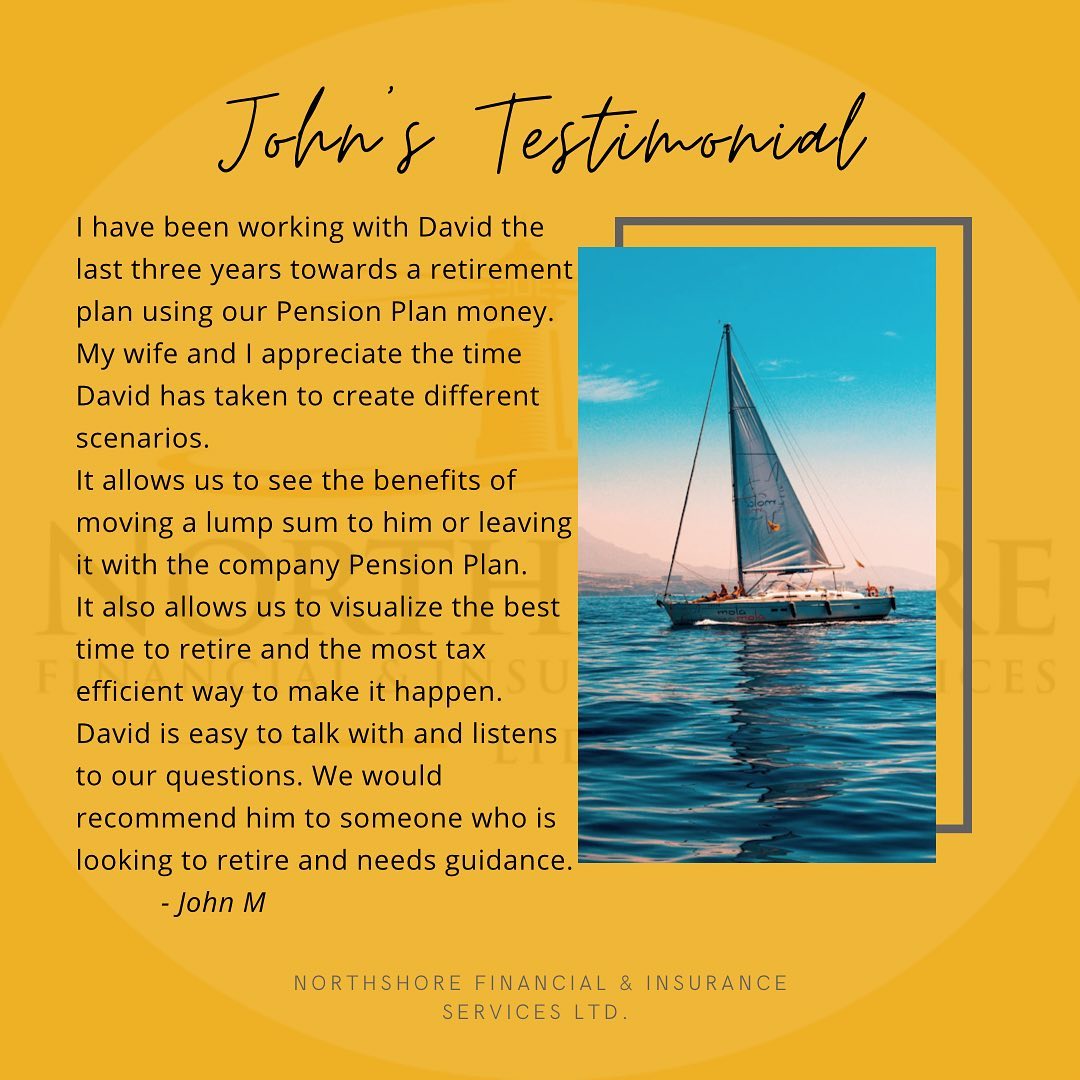 Read how our advisor, Dave Krug, has helped John & his family by providing financial advice and planning of their Pension Plan.
To connect with Dave or a member of our NorthShore team for financial advice and/or life insurance, click the link in our bio.
We look forward to providing you advice for your future!