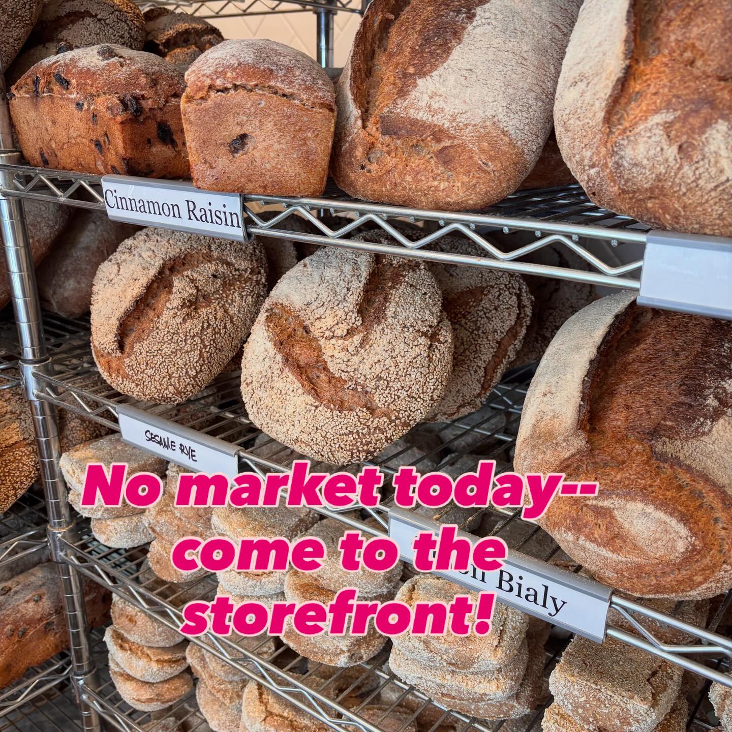 We're at the bakery only today Saturday 1/31--just a few blocks away from @32ndfm so come by the store to get your weekly bread! We also feature menu items that are only sold at the bakery like pain au chocolat, danish, onion bialy, and cardamom buns. Come on by!