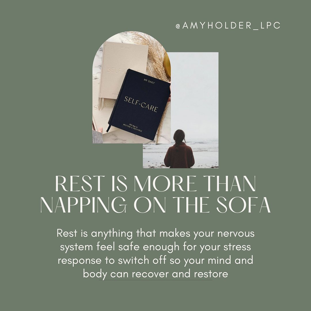 In our fast-paced lives, it's easy to forget that rest isn't a luxury, but a necessity. Your mind and body need those moments of stillness and sleep to thrive. 💤💆♀️
•
💡 Mind: During rest, your brain processes information, forms memories, and regenerates. It's like a nightly software update! 🧠
•
🏋️♂️ Body: Rest is when your muscles repair, your immune system strengthens, and your energy stores replenish. It's the ultimate workout for your body. 💪
•
Remember, prioritizing rest isn't laziness; it's an act of self-care and self-love. So, take that break, get those Zzz's, and watch your mind and body thank you for it!
•
•
•
•
#SelfCareMatters #RestDay #RestAndRecharge #MindAndBody #MentalHealthRecovery #MentalHealth #SelfHelpTools #SelfHelpTips #Growing #Health #PersonalGrowth #Thearpy #Telethearpy #TherapistOfInstagram #moderntherapymadison #amyholder_lpc