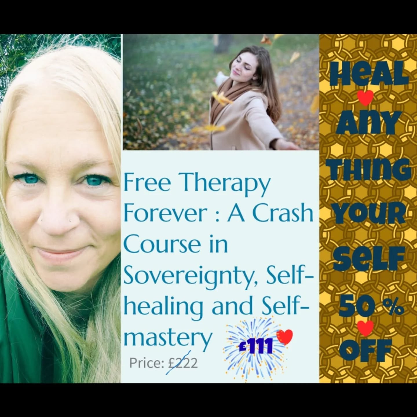 🌸My friend Jenny Luscombe is on a mission to awaken us to our own personal power, that it is possible to self-heal ANYTHING ourselves! Physical, mental, emotional or even circumstantial, it is all energy.
Our symptoms are temporary!
We have made them permanent by NOT looking at them and NOT listening to them!
Jenny discovered how to self-heal Post-Natal Depression, Complex PTSD symptoms & Chronic Back Pain that her Dr told her she would have forever! And miraculously the side effects of the methods that she was using also enabled her to lose weight without even trying, and to reverse her signs of ageing!!
Jenny has made a course of 7 interactive videos that show you step by step how to do the inner work yourself!
As a member of this community, if you are interested in this journey of self-discovery, you are gifted 50% off, just go to her website Jenny Luscombe EFT and click Courses, where you can use this discount code at the checkout *nicky50*
Lots of love x💕