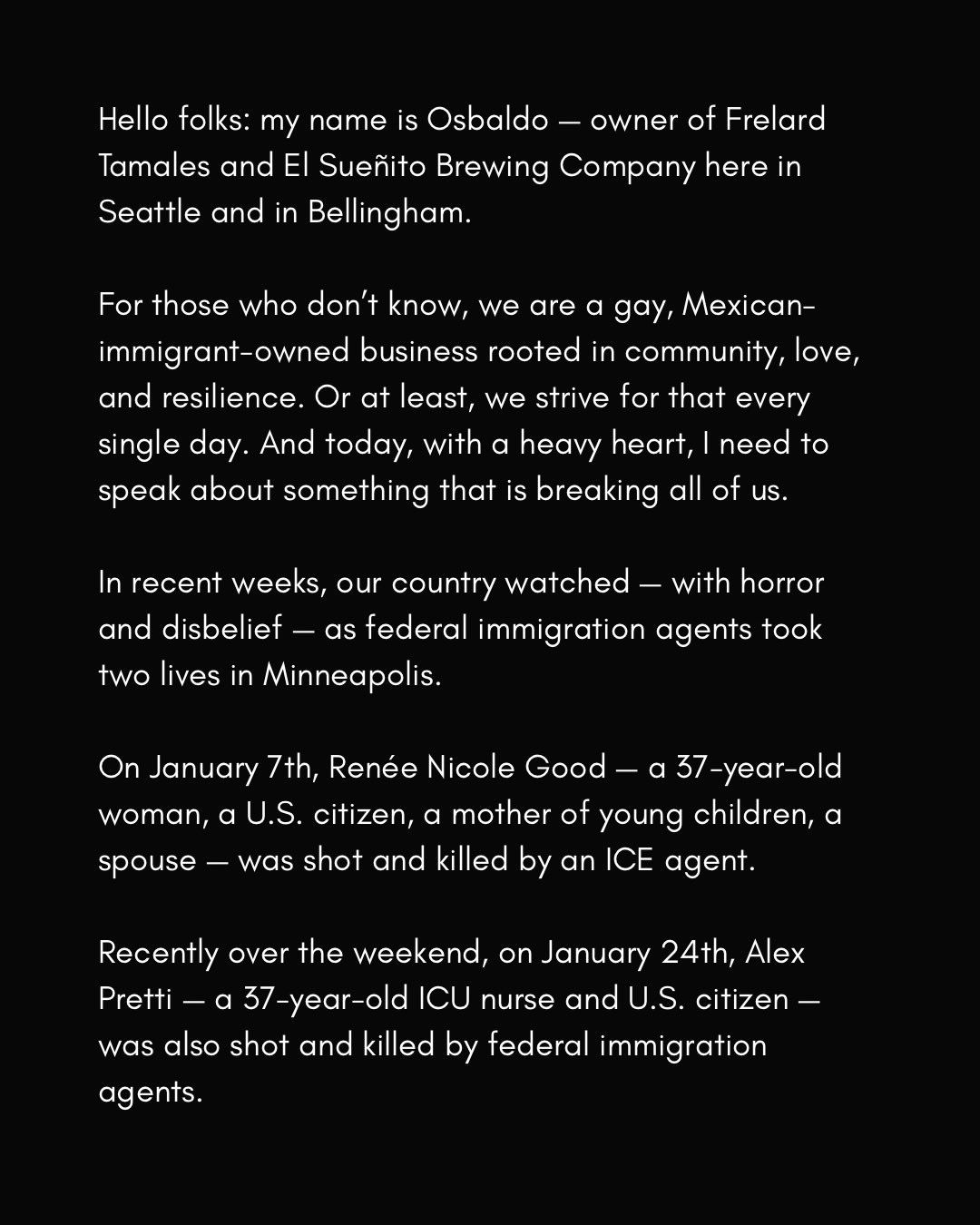 Here is the transcript of the video posted about the current brutal immigration enforcement efforts executed by the Trump administration.