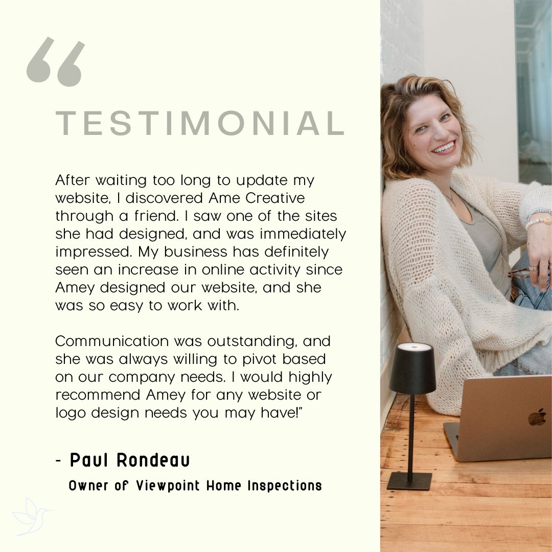 Viewpoint Home Inspections was voted Best Home Inspector in NH 🏆 So why weren’t the website leads rolling in?
It wasn’t their service. It was their website.
They were focused on their customers (as they should be), while their outdated site, built when they first started, wasn’t getting them found or showing how good they really are.
I built their site to do what it should:
showcase their offerings, build trust, and position them as the best in the business.
If your website doesn’t match your reputation, it’s holding you back.
📩 DM me “WEBSITE”
Your business deserves branding that reflects the care and effort you put into it. Clear design builds trust—and helps the right people find you.
#BrandConfidence #DesignForSmallBusiness #VisualIdentity #CreativeSupport #HomeInspections