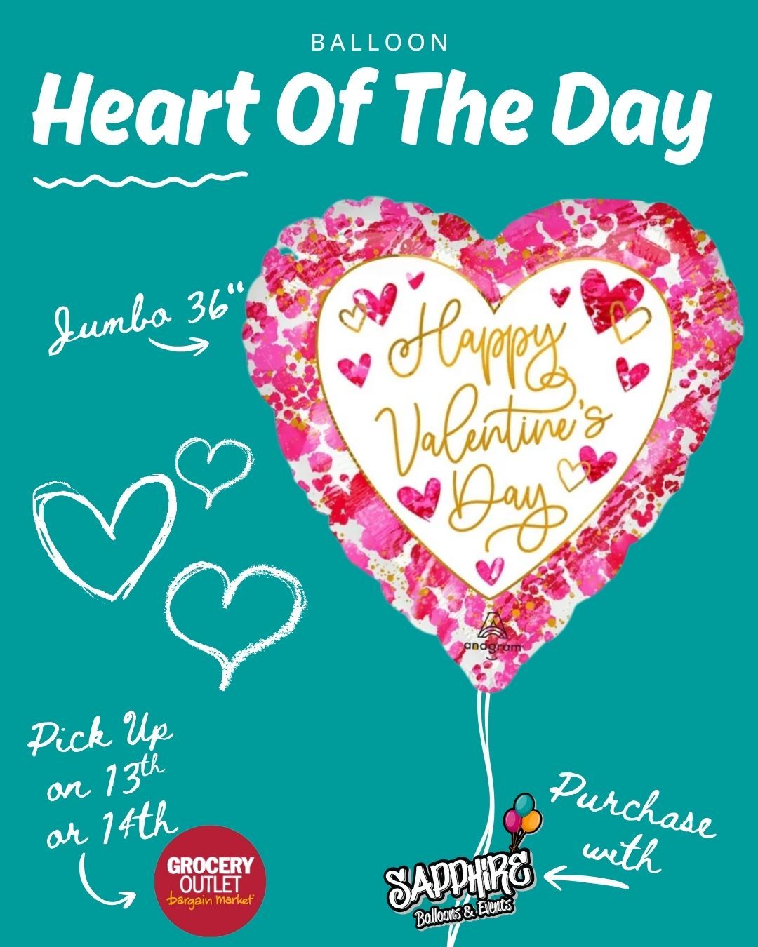 Today’s Heart of the Day is available for pre-sale 💘
Pre-order now and pick up at Mays Landing Grocery Outlet on February 13th or 14th, between 9am–6pm.
Limited quantities, fresh designs, and once pre-orders close—it’s gone.
Lock yours in and make Valentine’s Day easy.
📍 Pick-up location: Mays Landing Grocery Outlet
🕕 New Heart revealed every day at 6pm
#HeartOfTheDay
#ValentinesDayReady
#ShopLocalNJ
#MaysLanding
#ValentinesPreOrder
#BalloonLove
#SmallBusinessNJ
#ValentinesVibes
