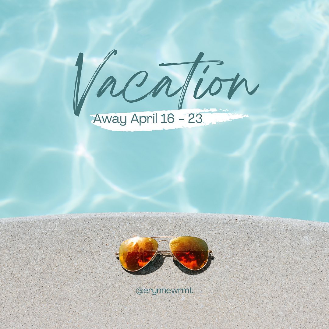 Time to recharge!
I’ll be back April 24 and returning messages then!
#vacationtime #funinthesun