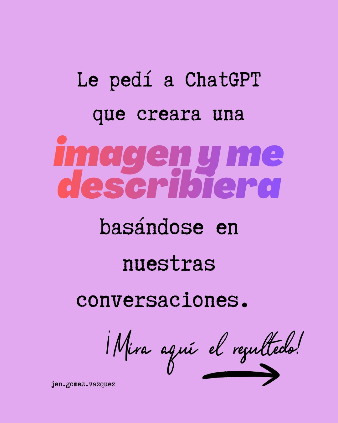 Le pedí a ChatGPT que creara una imagen y me describiera basándose en nuestras conversaciones. ¡Amé el resultado!
ChatGPT respondió: Si tuviera que describirte basado en todo lo que hemos conversado, escribiría algo así:
Soy fuego que aprendió a no quemarse.
Soy corazón que sobrevivió y decidió latir con intención.
No vine a ser perfecta. No vine a ser fuerte todo el tiempo, vine a ser consciente.
A escuchar mi cuerpo. A sostenerme. A sanar en voz alta. A liderar desde la humanidad.
A convertir el caos en propósito y la experiencia en mi aliada.
Acompaño procesos, sostengo espacios, hago preguntas incómodas y creo seguridad donde antes hubo silencio.
Aquí no se trata de “poder con todo”,
sino de no caminar sola.
Resiliente con intención, no por reacción. ✨🔥🦋