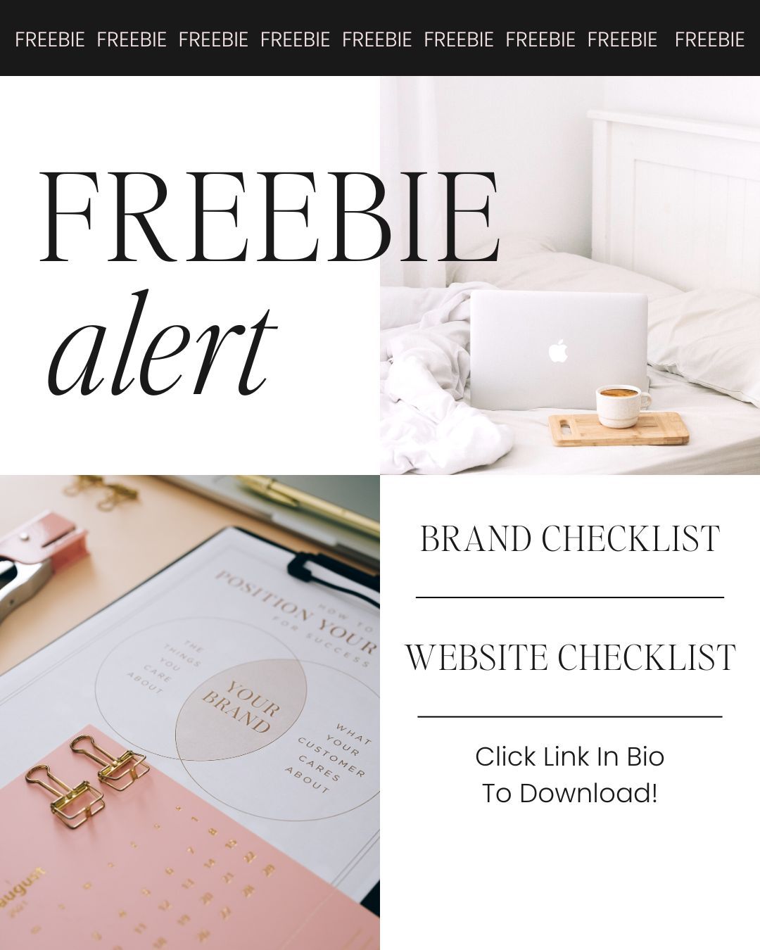 Calling all female entrepreneurs and business owners! 🌸 Ready to take your brand and website to the next level? Look no further, as we're thrilled to offer you two incredible FREE resources: our 'Brand Checklist' and 'Website Checklist.'
Empower your brand with authenticity and connect on a deeper level with your audience. 🤝 Elevate your website to stand out in the digital landscape. 🌐
Our mission is to fuel your dreams and turn your passion into success. Seize this golden opportunity and take your brand and website to new heights. Download both checklists now through the link in our bio! 💖
#FemaleEntrepreneurs #PassionDriven #BrandSuccess #WebsiteExcellence #FreeResources #DownloadToday #freebie #femalentrepreneur #solopreneur #businessowner #branding #webdesign #brandstrategy