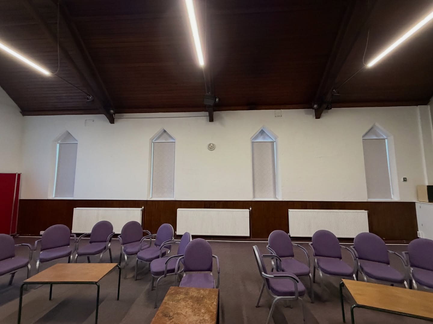 A fresh update for a beautiful community space.
These new roller blinds bring clean, practical light control to the church hall, while the custom‑cut triangle fabric panels add a clever touch to those unique triangular windows. The mix of functionality and bespoke craftsmanship really lifts the whole room and keeps the character of the building intact. A small detail that makes a big difference.
#ChurchHall #CommunitySpace #RollerBlinds #MadeToMeasure #TriangleWindows BespokeBlinds FabricDesign InteriorUpdate HallRenovation WindowTreatments CustomMade BlindsAndShades InteriorInspo PracticalDesign LightControl UKInteriors DesignDetails BeforeAndAfter HomeAndInteriors Craftsmanship
