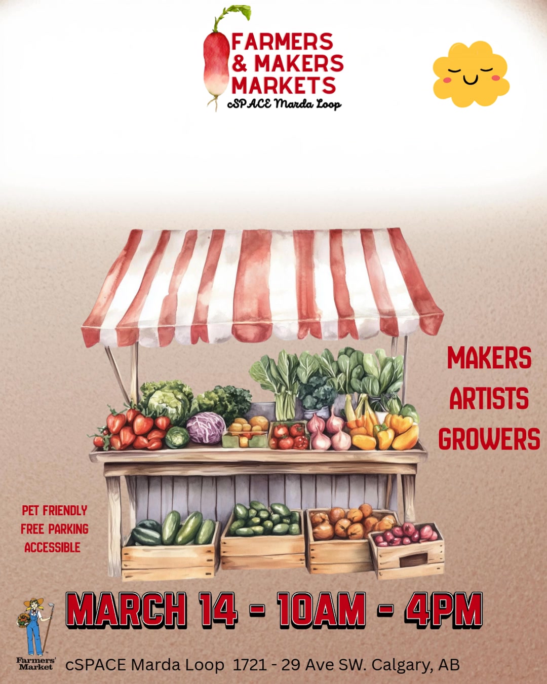 Support local, even when it’s "shoulder season!" 🏔️🌷
The weeks between winter and spring can feel a bit quiet, so we’re turning up the volume at the Farmers & Makers Market! On March 14th, come support the makers who have been working hard all winter long.
From hearty root veggies and winter preserves to the very first spring florals and crafts, we have so many vendors that help make it the best of both worlds.
MARK YOUR CALENDARS: 📅 March 14 | 10am - 4pm 📍 cSPACE Marda Loop (1721 29 Ave SW)
@cspace.mardaloop @sarah.sociables @curiocitycalgary @whatsgoodcalgary @cbccalgary
#yycmarkets #mardaloopyyc #mardaloop #yycnow #YYC #buylocalalberta #calgarylife #yyclocal #yycfarmersmarkets #buyalberta #yycfarmersmarket #farmersmarket