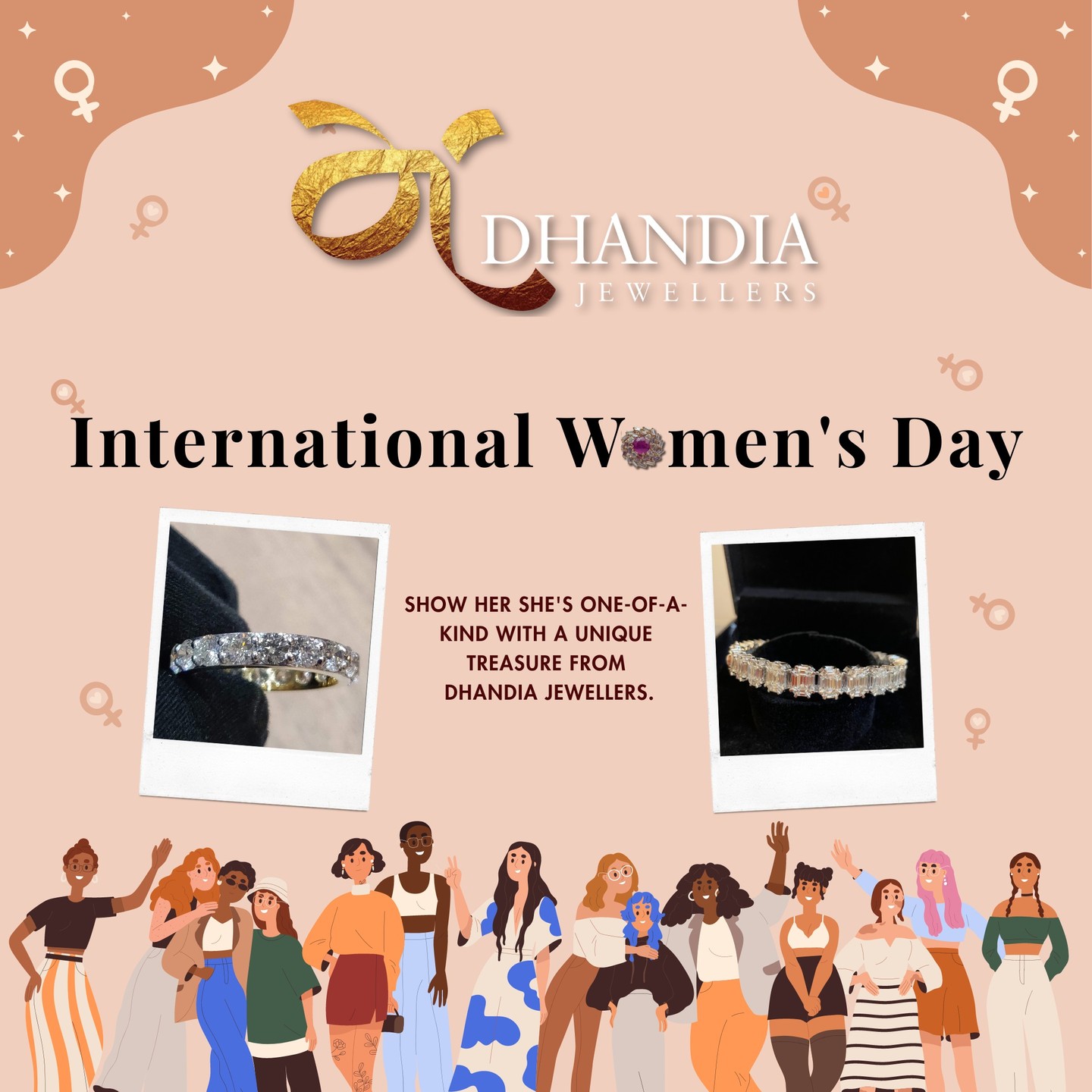 Happy Women's Day to all the lovely ladies that inspire us to be better everyday!
#happywomensday #womensday #womanstyle #jewelry #diamondjewelry #diamonds #uniquejewelry #dhandiajewellers