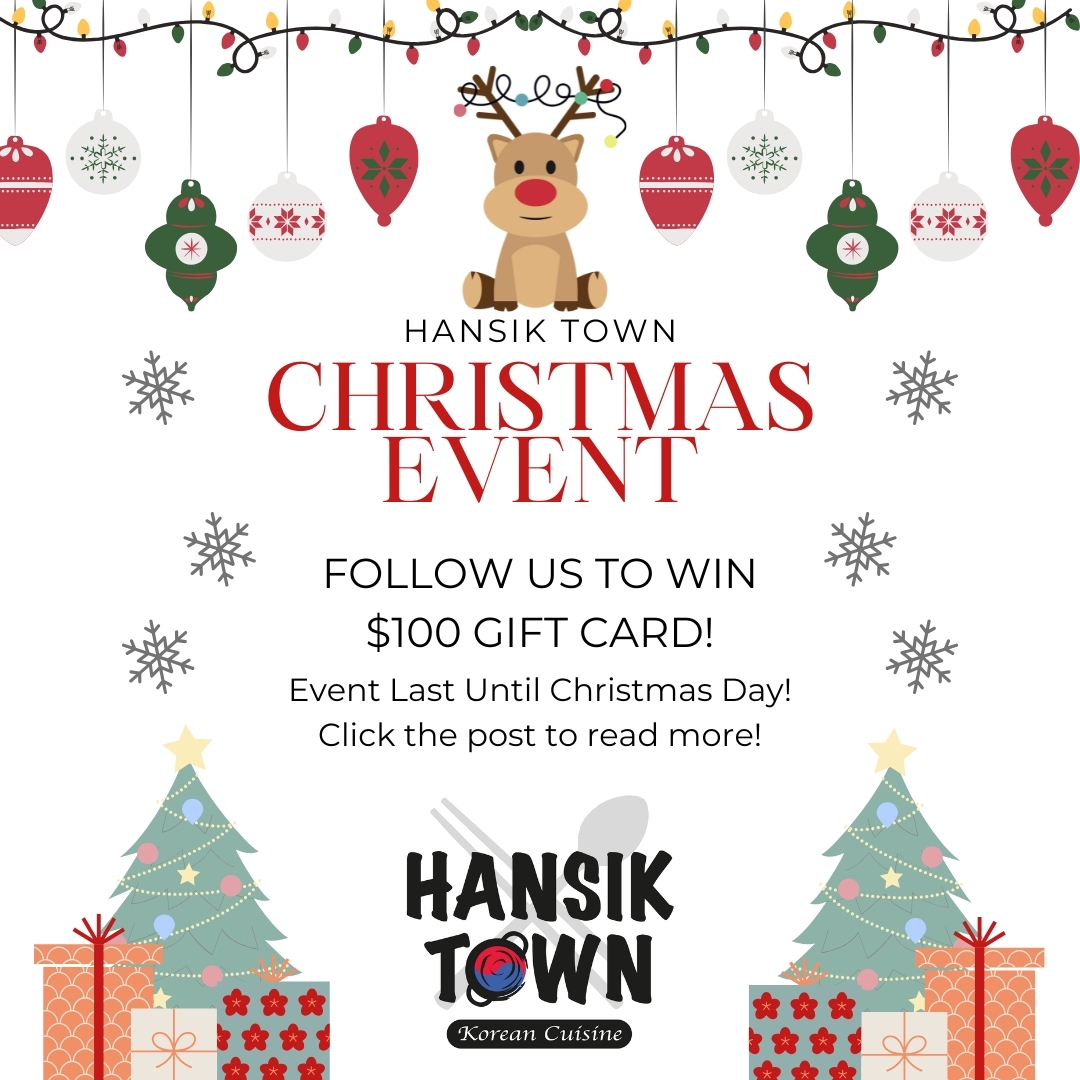 ππ Christmas Giveaway Alert from Hansik Town! ππ
Want a chance to win a Hansik Town $100 gift card? Hereβs how:
1β£ Like this post & Follow our page
2β£ Tag two friends on the comment section youβd love to dine with π½
This event runs until Christmas Day, and the lucky winner will be announced on New Year's Day! π₯³
Winners will be contacted after New Year's Day, and the gift card is available for pick after New Year's Day.
Happy Holidays from all of us at Hansik Town! πβ¨
#HansikTown #ChristmasGiveaway #HolidayCheer #WinWithUs #FoodieFriends #GiftCardGiveaway #HappyHolidays