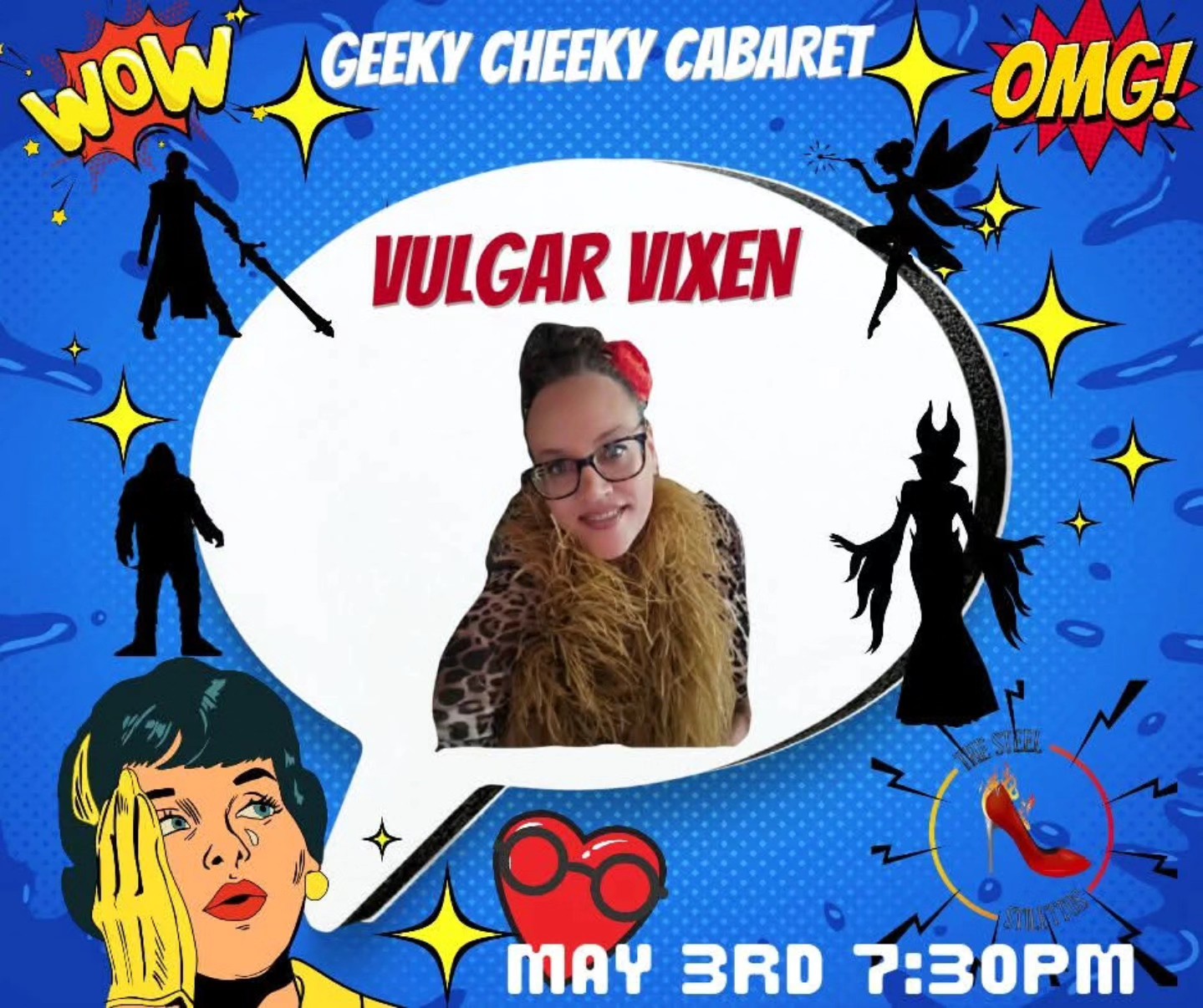 Let's get GEEKY this Saturday at Geeky Cheeky Cabaret: A Nerdlesque Spectacle with The Steel Stilettos
Your host Vulgar Vixen!
#thesteelstilettos #burlesque #burlesqueshow @steelstacks_pa