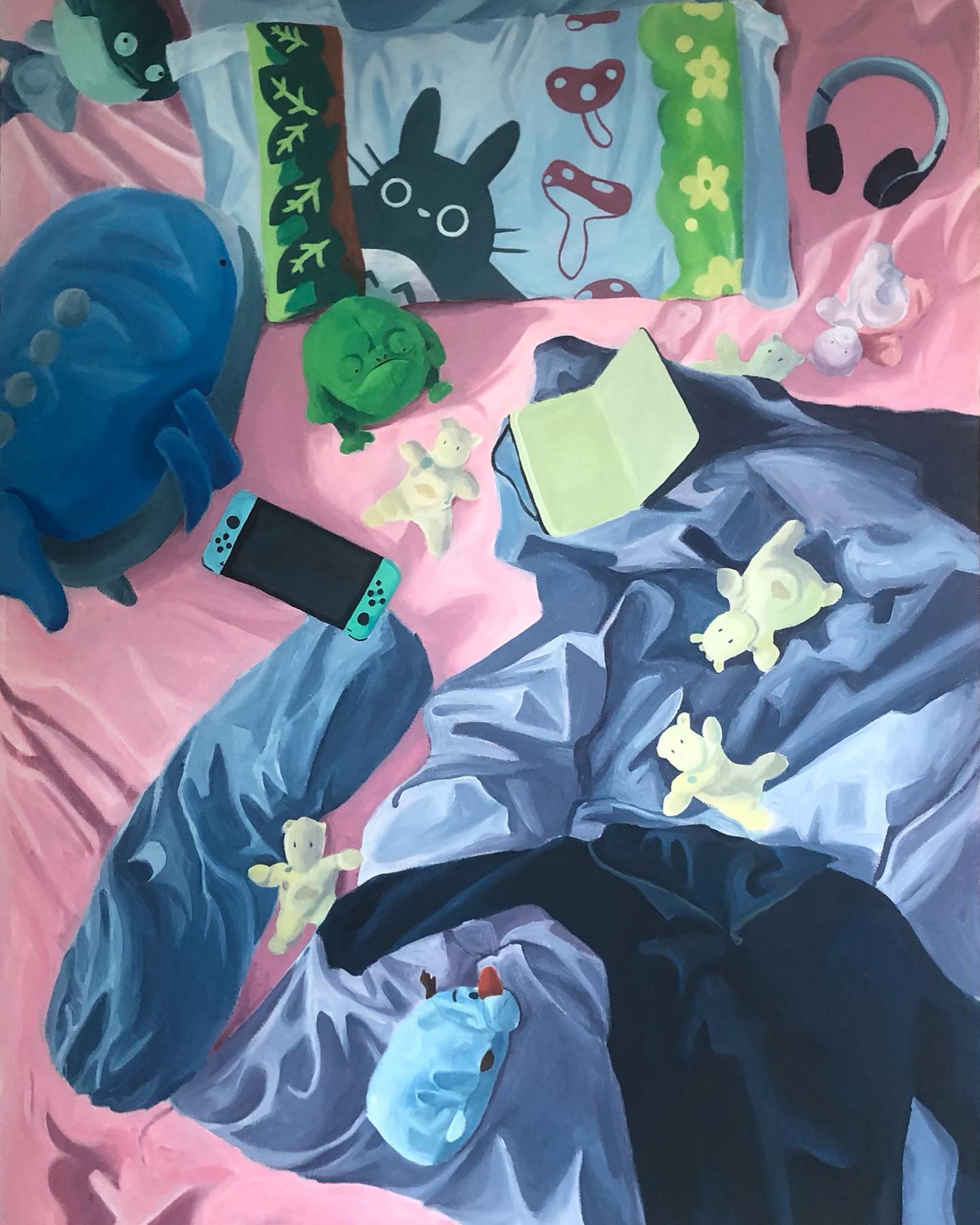 “comfort chaos” 2024
acrylic on canvas (100x130cm)
part if ib art coursework themed “coming of age”