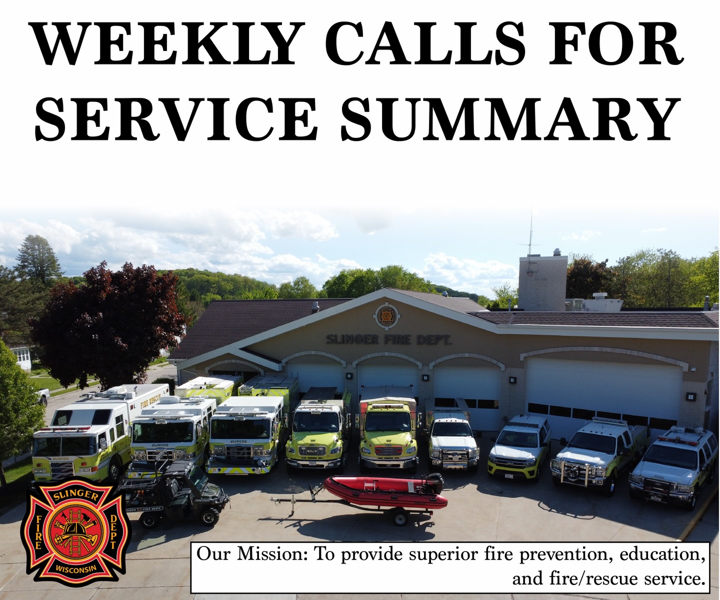 Weekly Call Summary: January 25-31, 2026
📍 01/25 @ 6:58 a.m. - 300 Blk. Kettle Moraine Dr S, for a smell of natural gas outside. Crews checked the residence and around the area but were unable to determine a source. Other communities had also reported gas like odors around the same time.
📍 01/28 @ 7:05 a.m. - STH 60 and S Hetzel Way with Lifestar EMS for a vehicle crash with injury. Crews responded and assisted with debris cleanup.
📍 01/31 @ 2:43 p.m. - 400 Blk. Maple Grove Ter, for a residential fire alarm. Crews investigated for hazardous conditions and found detectors from 2009. Replacement was recommended to the owners.
📍 01/31 @ 2:49 p.m. - Pleasant Valley Rd and County Trunk Z along with Lifestar EMS, for a two vehicle injury crash involving a transporting ambulance.
📍 01/31 @ 11:18 p.m. - Cedarburg Fire Department station for a Change of Quarters Chief to standby while they were on a working structure fire.