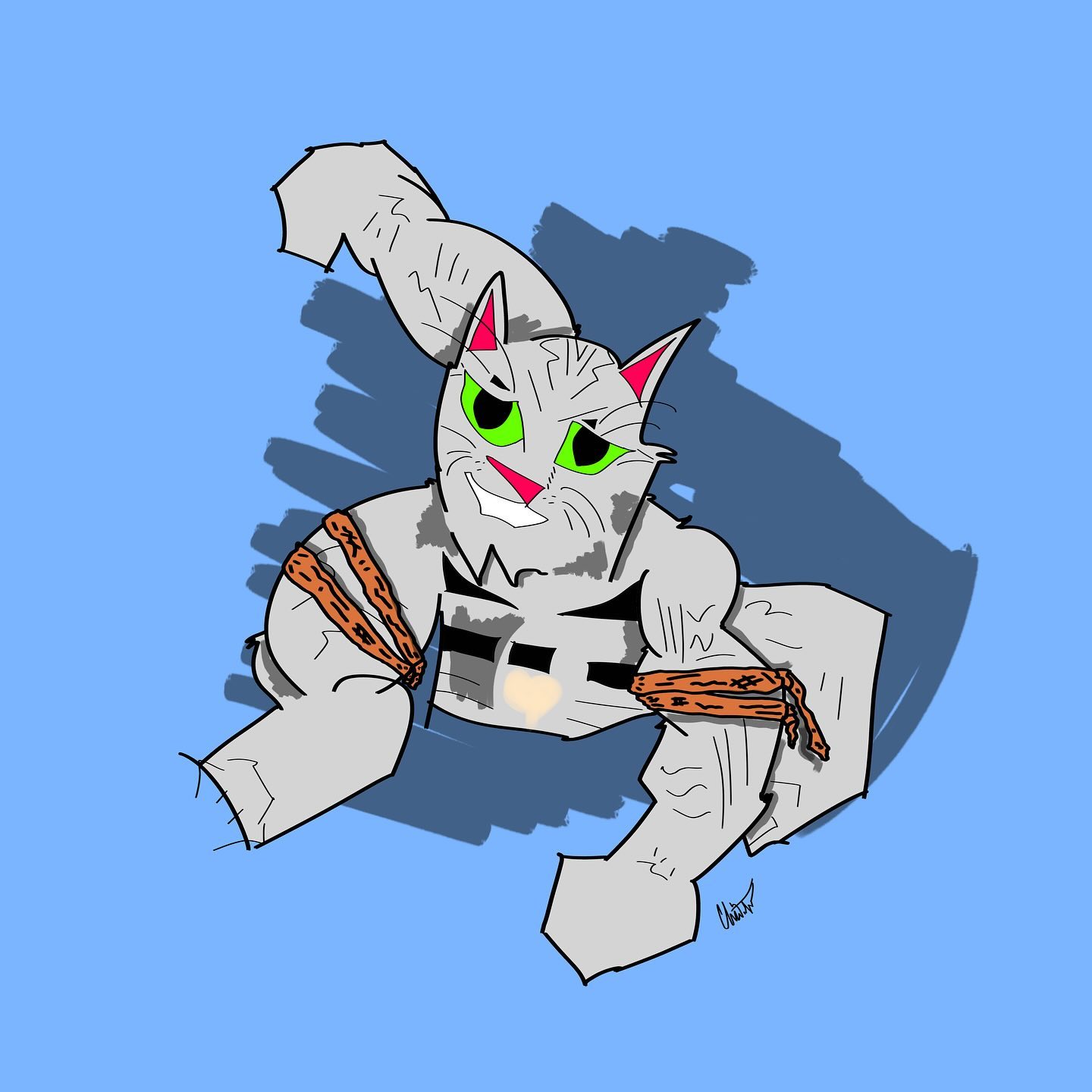 Lana Leopard looking up at a kitty-copter about to unfurl some damage.
#KarateCats Play the game Meow Alpha for free in the link in the bio!