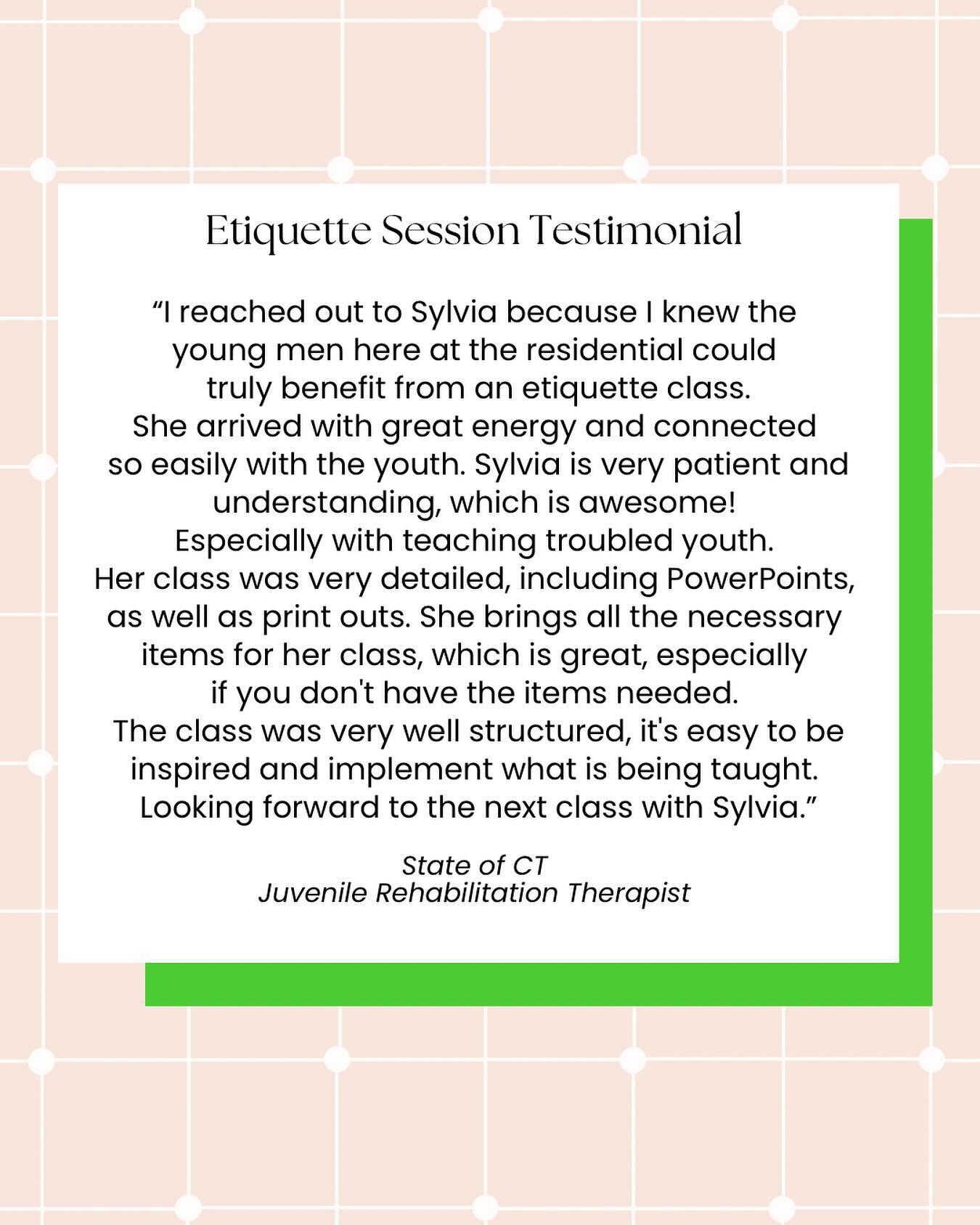 Another testimonial! Thank you State of CT!