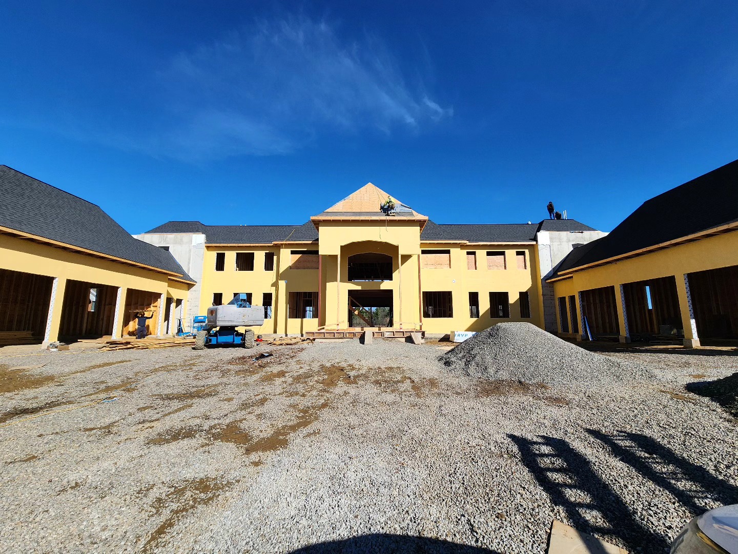First post in over 10 months! Going to try to squeeze in a few more over these last few weeks.
We had perfect weather a few weeks ago for a porch slab rebar inspection at one of our largest projects this year. Framing is almost complete on this 13,000+ square feet custom home located in Brampton.
Can't wait to see the final product!