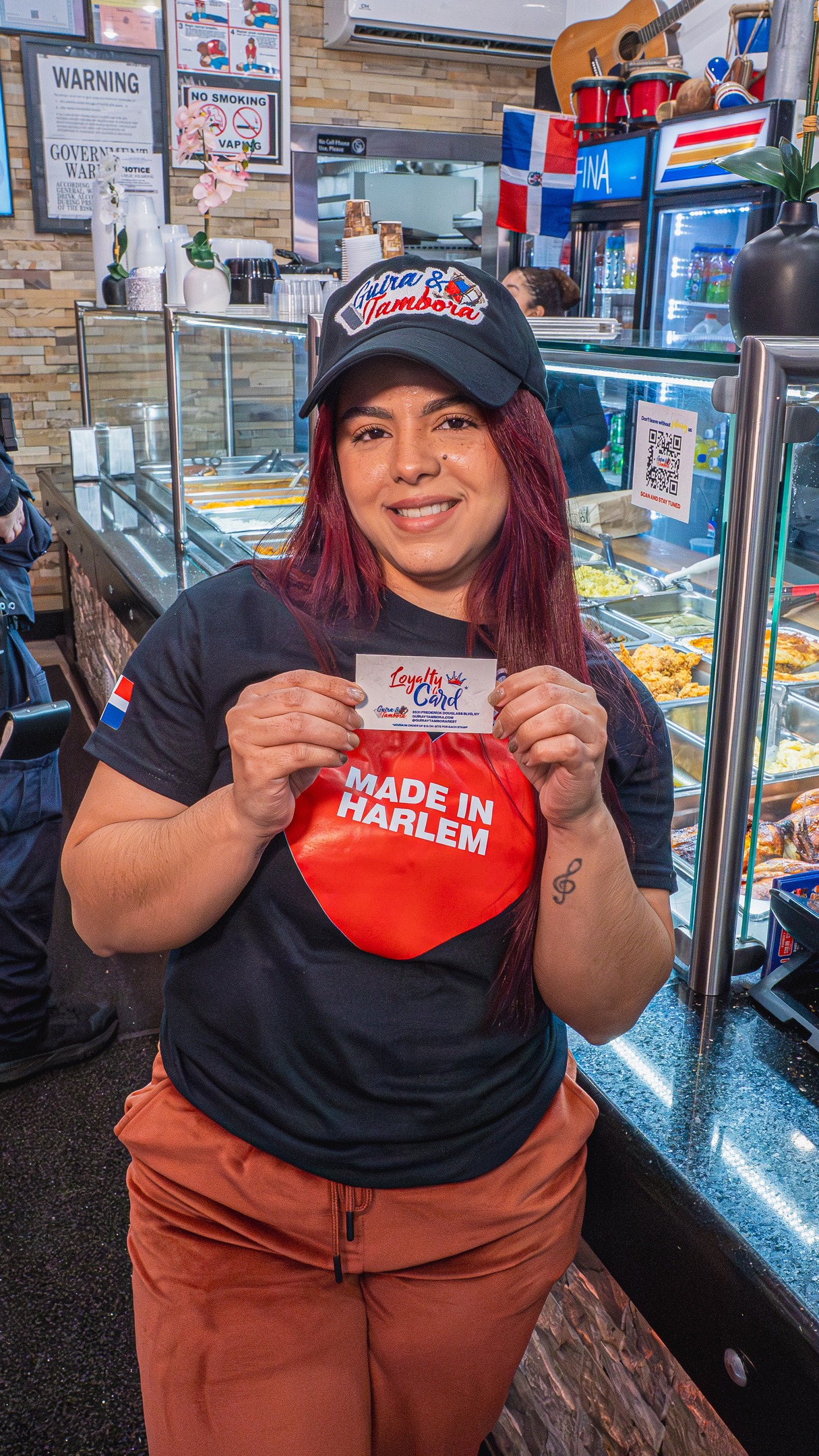 We're rolling out lunch cards — load them up for arroz con pollo, pernil, mangu, and tostones. Pick one up at the counter 🍛