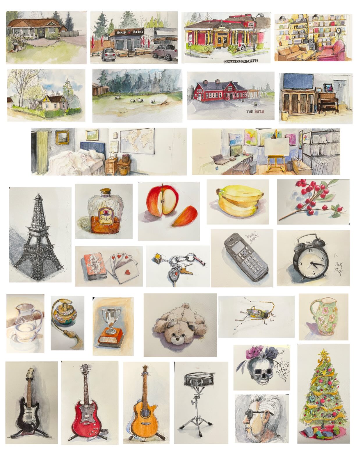 Yay! I finished a 31 daily painting from life challenge, today! It has been an excellent way to learn and practice a new skill. Here are a few of my favourites. I especially wanted to practice painting on location to prepare for a trip where I have visions of sitting at European cafes sipping delicious coffees, while capturing the scenes around me in my sketchbook. #stradaeasel #watercoulourandink #urbansketching
Oh yeah…..1400 people started the challenge and 872 people were still in it as of yesterday! Wow! When I first did this challenge, years ago, there were only about 250 participants!