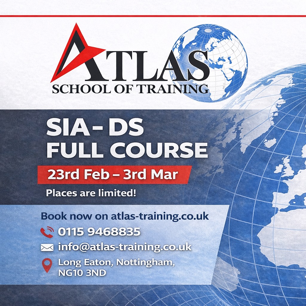 🚨 Door Supervisor Course – 23rd February 🚨
Looking to start a career in the security industry or renew your SIA licence?
Our Level 2 Door Supervisor Course at Atlas School of Training gives you everything you need to get qualified, licensed and job-ready.
✅ SIA approved qualification
✅ First Aid included
✅ Experienced trainers with real operational background
✅ Pathways into work with Security & Stewards UK
Train with professionals. Get licensed. Get working.
📍 Long Eaton Training Centre
📅 23rd February
📞 Message us or call to book your place 0115 9468835
Limited spaces available – secure yours now.
#DoorSupervisor #SIATraining #SIALicence #SecurityTraining #AtlasTraining #SecurityStewardsUK #EventSecurity #MannedGuarding #SecurityJobsUK #SecurityCareer #CloseProtectionPathway #FirstAidTraining #Nottingham #Derby #MidlandsJobs #GetLicensed #SecurityIndustry #TrainingCourse #Upskill #UKSecurity