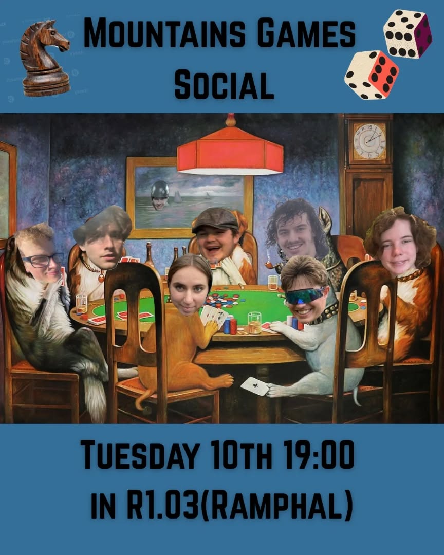 Come down to the ever elusive Ramphal this Tuesday for a Mountains Games Social! Feel free to bring any games and/or snacks♟🃏🎲