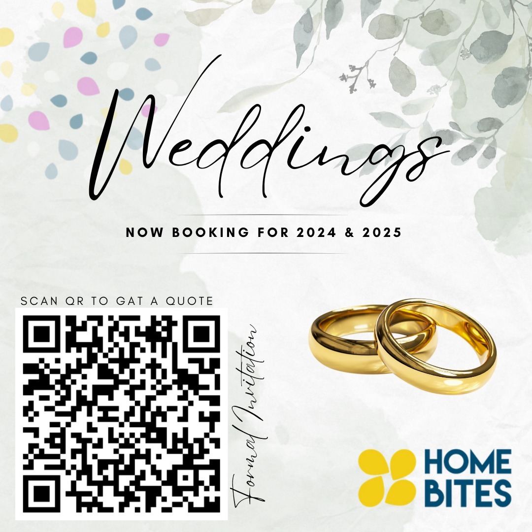 Home Bites is accepting bookings for 2024 and 2025! Scan the QR code to take you to our Event Quote Form