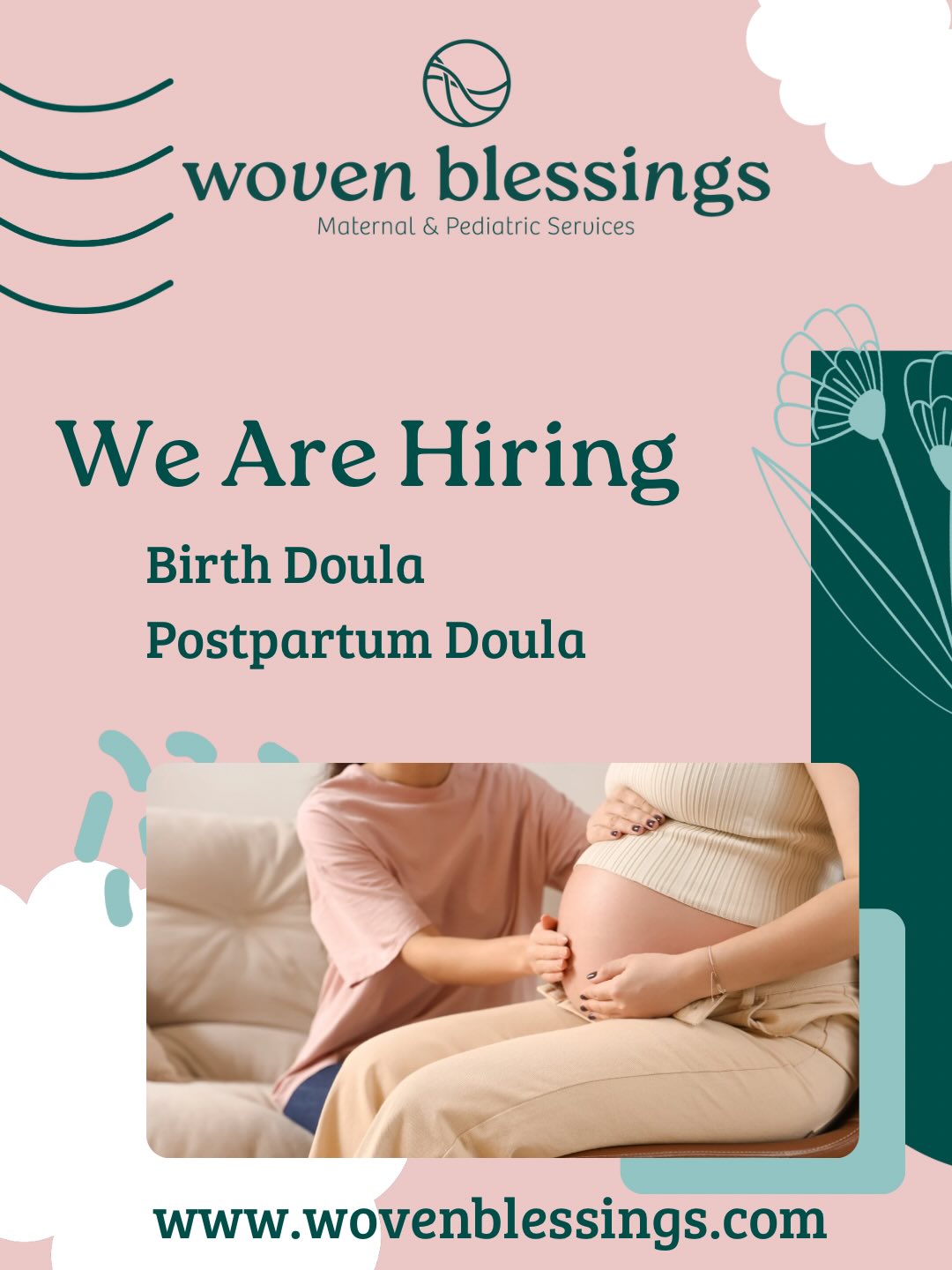 We would love to have your join our maternal health team! 💕
We are looking for a birth and a postpartum doula to join our lactation consultant, dietitian, pelvic health physio and pre/post natal massage therapist.
DM or email us at nicole@wovenblessings.com if you’d like to collaborate and work with us! 💫