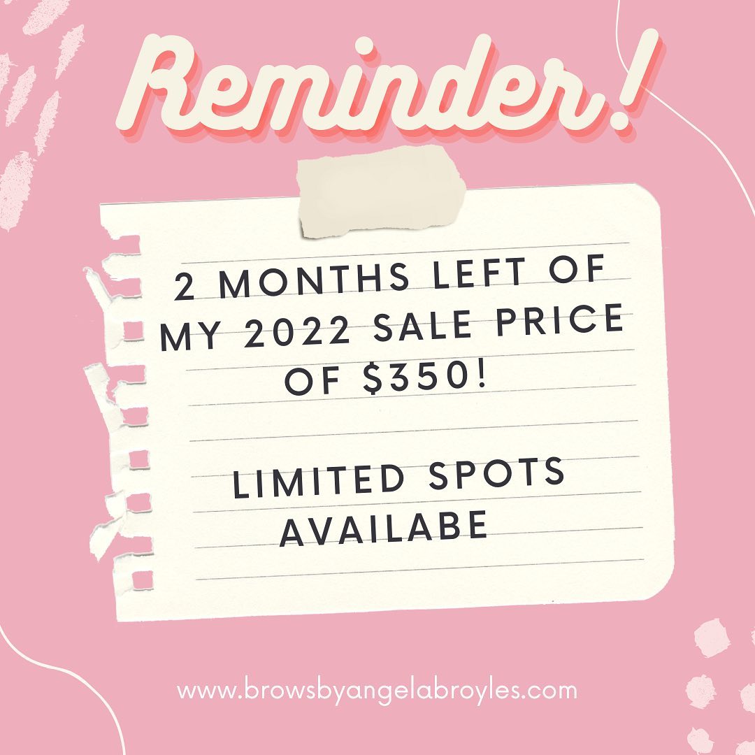 Reminder! Only 2 months left of my 2022 sale price of $350 for permanent makeup! Starting January of 2023 permanent makeup services will be regular price!
ā¢
šøFREE Consultation! Have questions and would like to see if youāre a good candidate? Contact me and we can set up a FaceTime call.
ā¢
Contact me today!
ā¢
#PermanentCosmetics #Technician #Esthetician #BrowEnthusiast #BrowGirl #Microblading #October
#investinyourself #PermanentMakeup #microblading #Tattoo #ink #Eyebrows #BrowGame #BrowBoss #downersgrove #Downtown #Spa #SupportSmallBusiness #Share #Like #illinois #naperville #BrowsOnpoint