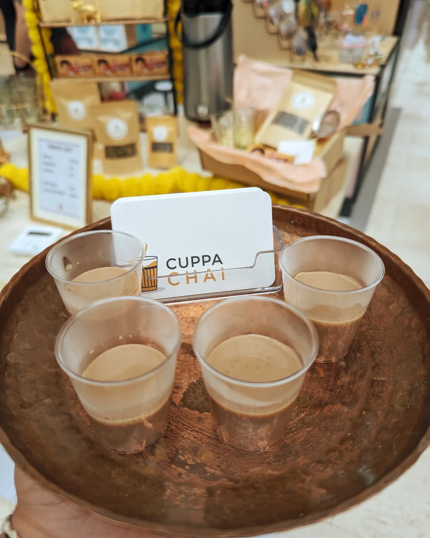 For a lot of people, they've never tried chai before, or may not even know exactly what it is. Offering samples have been a really effective way of introducing people my hearty and wholesome masala chai, whilst giving them a chance to ask me any questions!
It's always interesting to see your first reactions to it, and sometimes it's just not everyone's....cup of tea! 😉 And that's totally cool. It makes an wonderful alternative to tea and coffee, but you won't know til you've tried!
#mycuppachai #tea #chai #indiantea #chaitea #teatime #timefortea #teablogger #smallbusiness #teareviewer #business #teaaddict #teasession #teablends #teaholic #desichai #india #teadrinker #masalachai #ilovetea #tealove #teabreak #teatasting #foodie #teaparty #drink #chaiwala #teaislife #breakfast #cuppachai via @preview.app