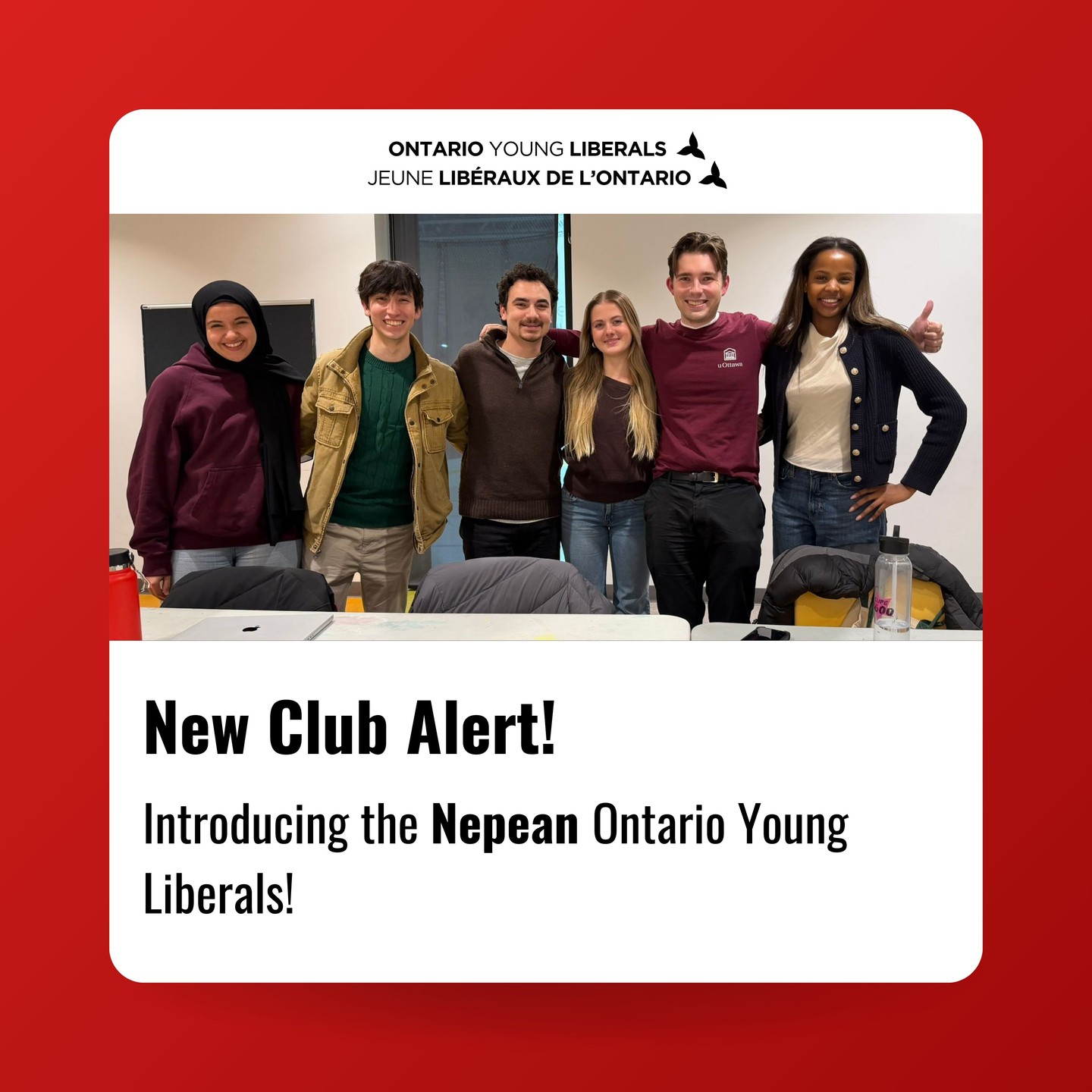 The Liberal movement is gaining great momentum in Nepean! Congratulations on founding your riding club, and thank you for your commitment to building a strong presence in your community. We can’t wait to see what’s ahead!
Une belle énergie s’installe à Nepean ! Félicitations pour la création du club de circonscription et merci pour votre engagement à faire avancer le mouvement libéral. On a hâte de voir tout ce que vous accomplirez !