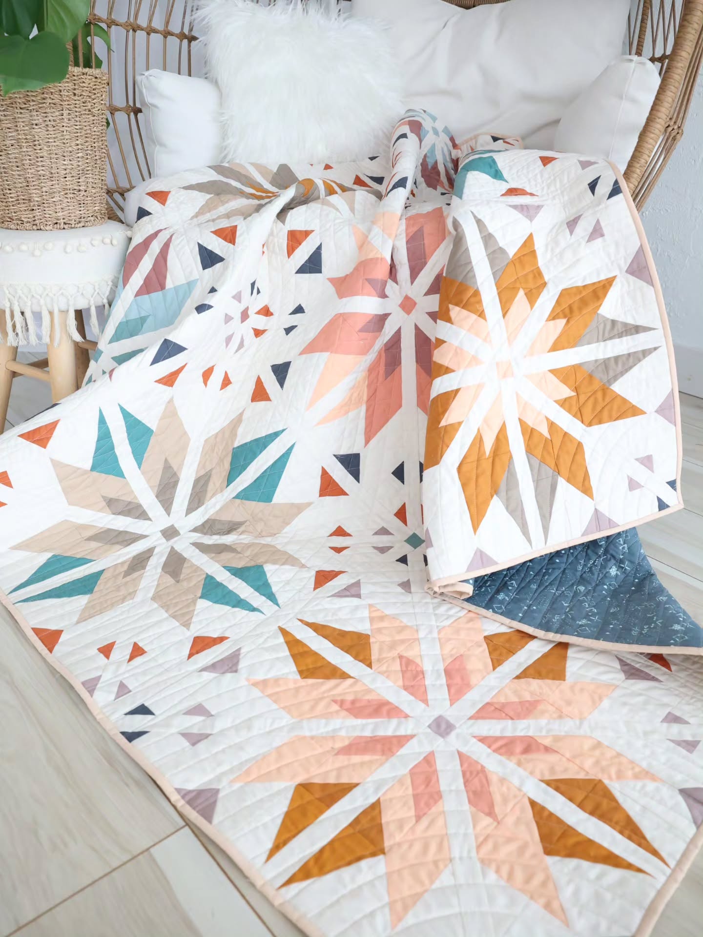 Say hello to the Fat Quarter Friendly Mix & Match version of my Sweet Creek quilt pattern!
This is the throw size and it uses 9 feature colors + 3 accent colors.
I just love how much movement there is. My eyes keep darting back and forth between all the colors and the star designs and those little triangles in between all the stars 🌟
Fun fact: those little triangles might look tiny and fiddly to sew, but they're actually the easiest part of the whole pattern! Some are made using the stitch-and-flip technique and some start out as squares and transform into triangles.
I have a video tutorial that walks you through making a whole block, so if it looks intimidating, no worries, I'll show you how to make it every step of the way!
Stay tuned tomorrow when I'll share fabric requirements, quilt kits, and a link to @prequilt where you can make your own mockup and start planning your colors 🤗
Pattern: Sweet Creek quilt pattern by me releasing February 5th!
Fabric: @artgalleryfabrics #agfpuresolids
Quilting: I quilted this one on my domestic machine and am working on a tutorial showing you how I did it 😊
#sweetcreekquilt #heckyessewco #heckyespatterns