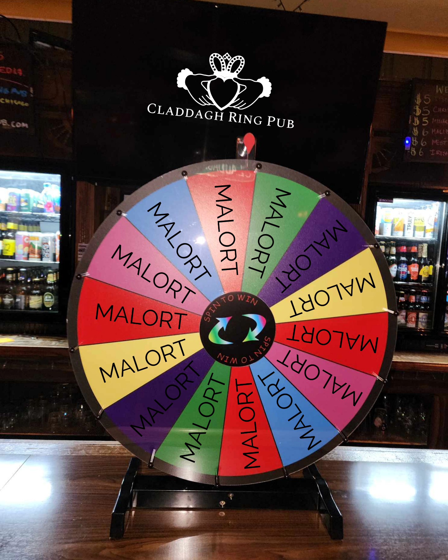 Stop in and spin the wheel to see what shot you have to take 😁