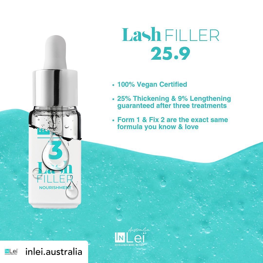 Introducing new era of Lash Filler® treatment — Lash Filler® 25.9 — the treatment that guarantees a thickening of natural hair on average up to 25% and 9% lengthening in three treatments.
InLei® Lash Filler 3 — boost your lashes, enhance your beauty with a completely Vegan third step of InLei® Lash Filler Treatment 💫
InLei® Lash FIller 25.9 lamination treatment is guaranteed to achieve: 25% thickening, 9% lengthening. But that’s not all.
Combining the treatment with daily use of the Inlei® Adiutrix serum for three months, we achieved: 28% thickening, 12% lengthening.
All these results were proven by efficacy tests carried out at a well-known clinical institute in Milan 🇮🇹
The products of the line have been certified as vegan by the international body VEGANOK🌱⚡️