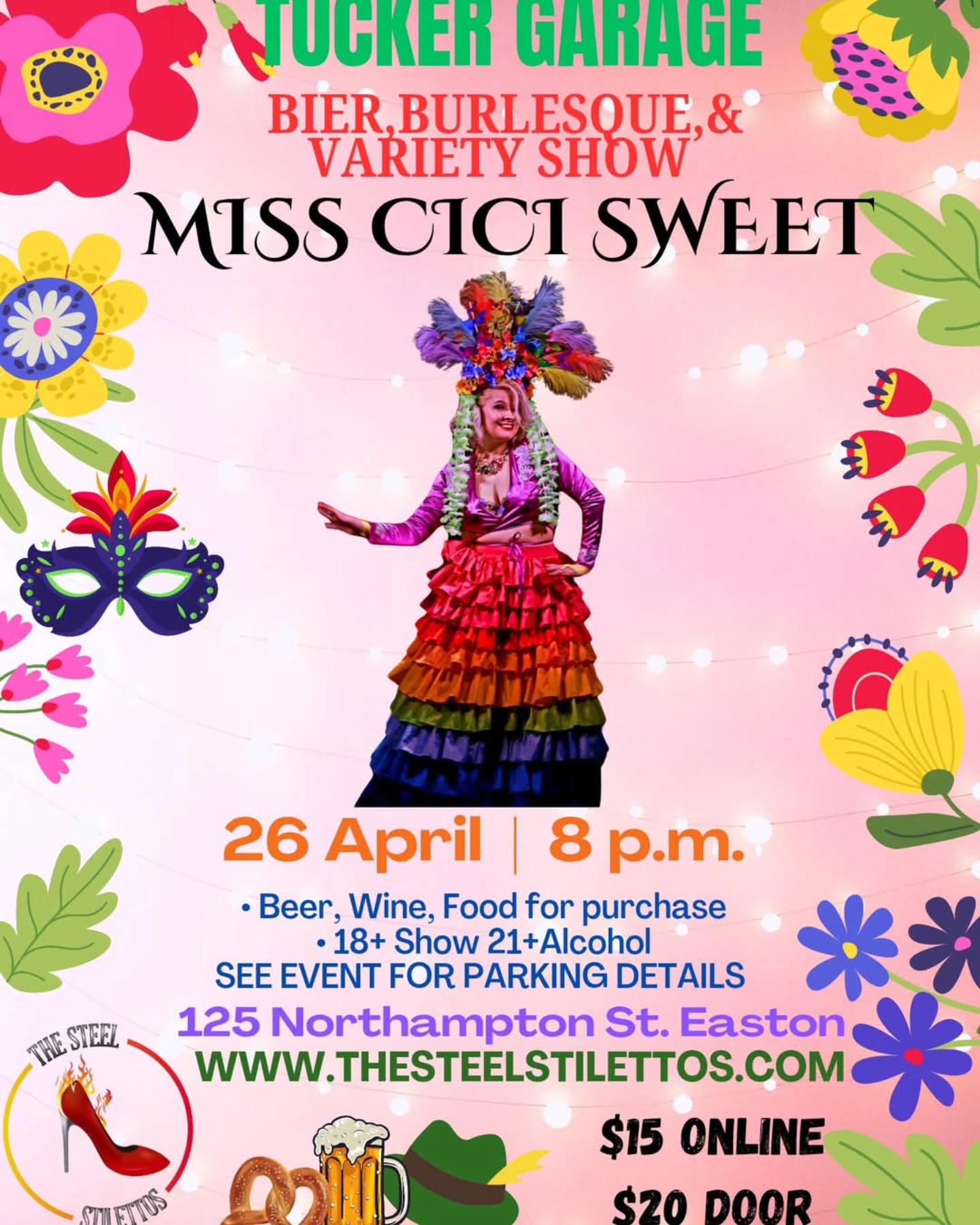 Meet your Cast :
Cici Sweet PERFORMER
"She tastes like candy but hits like whiskey "
Tucker Garage : Bier, Burlesque, & Variety Show
#thesteelstilettos #TUCKERGARAGE #EASTONPA #PERFORMINGARTS #burlesque #burlesqueshow