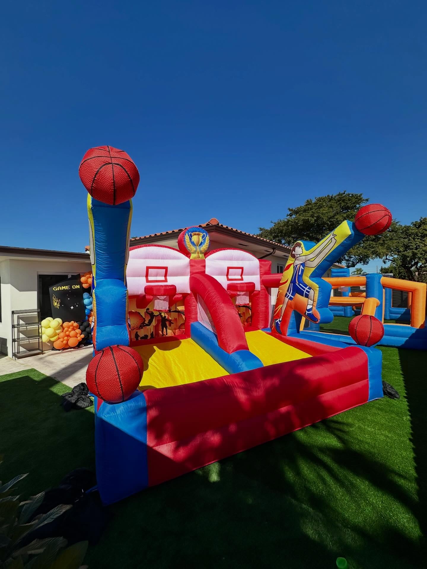 Call or Text 954-408-1881! Inflatable fun! Basketball! Soccer! Whatever you need we got you for your next event! Super fun! We always provide the best fun! Great for any event! #inflatables #partykids #miamiwaterslides #fortlauderdale #birthdayparty