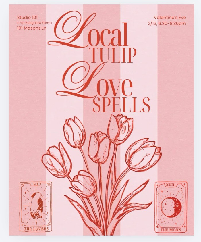 We’ll be back at @studio101leesburg on Friday, February 13th for a festive event thats part witchy, part romantic! Join me for a chat about how local flower farmers are growing tulips in the depths of winter to be able to offer local flower to their communities for the biggest flower holiday of the year!
Next we’ll move into an easy tulip design workshop where you’ll arrange said local tulips in an adorable vase you’ll want to keep! We’ll also craft little love spells and I’ll be doing short tarot readings for anyone interested!
Come with yourself, a partner or a friend! All love is celebrated!
See #linkinbio for ticket link!
#localflowers #tulips #valentinesday #flowerfarmer