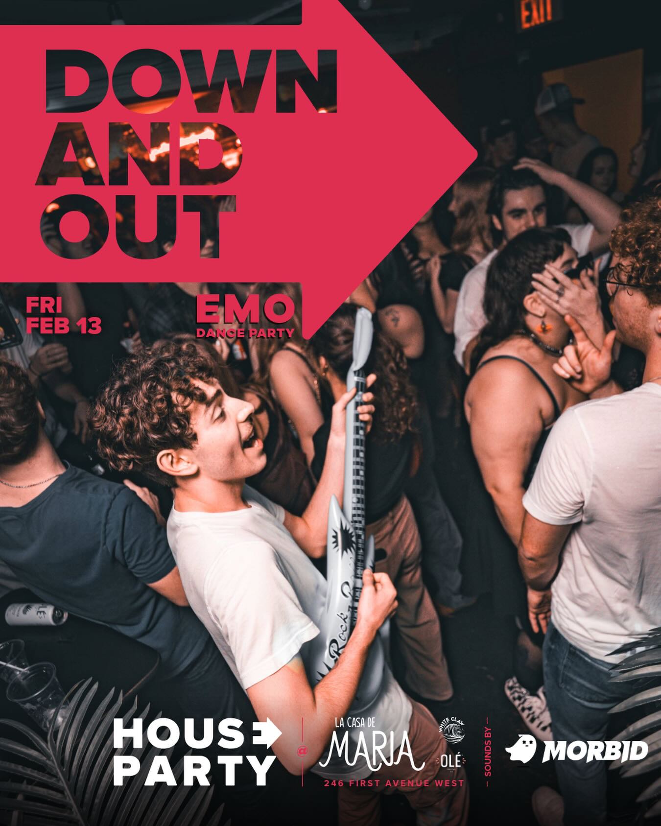 Friday the 13th is already cursed.
You might as well make it loud.
Down & Out takes over Friday the 13th with a full night of emo, pop punk, and scene-era anthems that defined a generation and still hit just as hard.
Expect wall to wall throwbacks and crowd favorites spanning late 2000s and early 2010s emo and pop punk. Big choruses, emotional breakdowns, and songs that instantly turn the whole room into one massive sing along.
Music includes:
🖤 Emo anthems and heartbreak classics
🖤 Pop punk bangers
🖤 Scene staples and alternative throwbacks
Soundtrack provided by DJ Morb1d, keeping the energy high and the choruses louder than they should be.
Come sad.
Leave sweaty.
.
.
.
#houseparty #ontherocks #Northbay #Nipissinguniversity #Canadorecollege