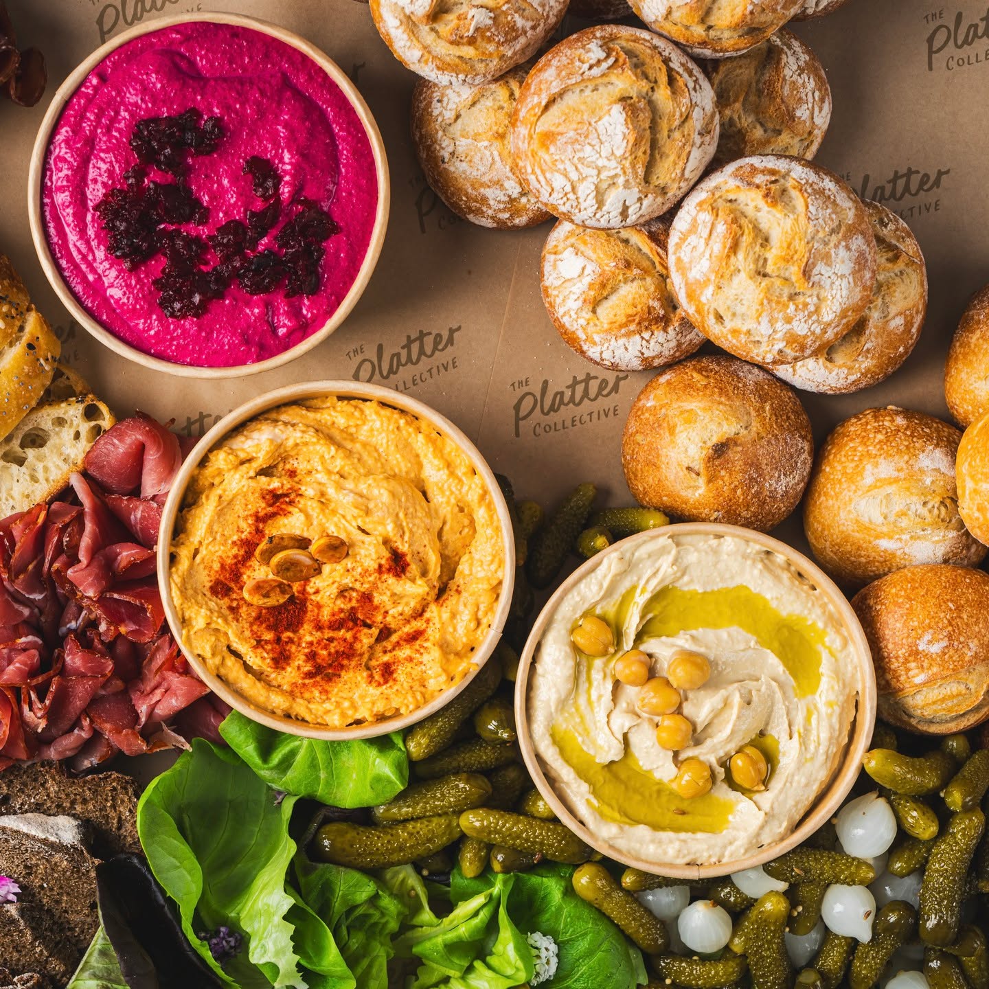 We add any roast vegetable to hummus to create different flavours and colours. #realfood #roastveggies #plattergoals #beetroot #pumpkin #hummus