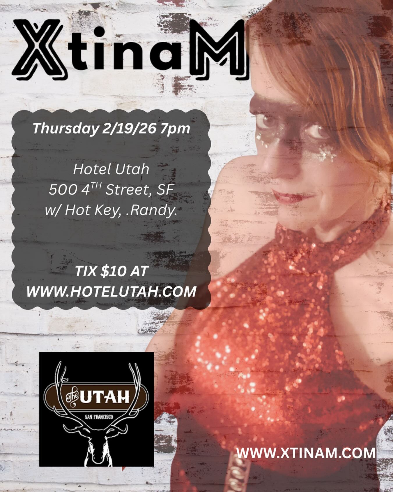 Thursday 2/19 in #sanfrancisco - join me with @7xrandyx7 and @hotkeyband at the infamous @hotelutah for a night of #alt and #indie #badassery!!